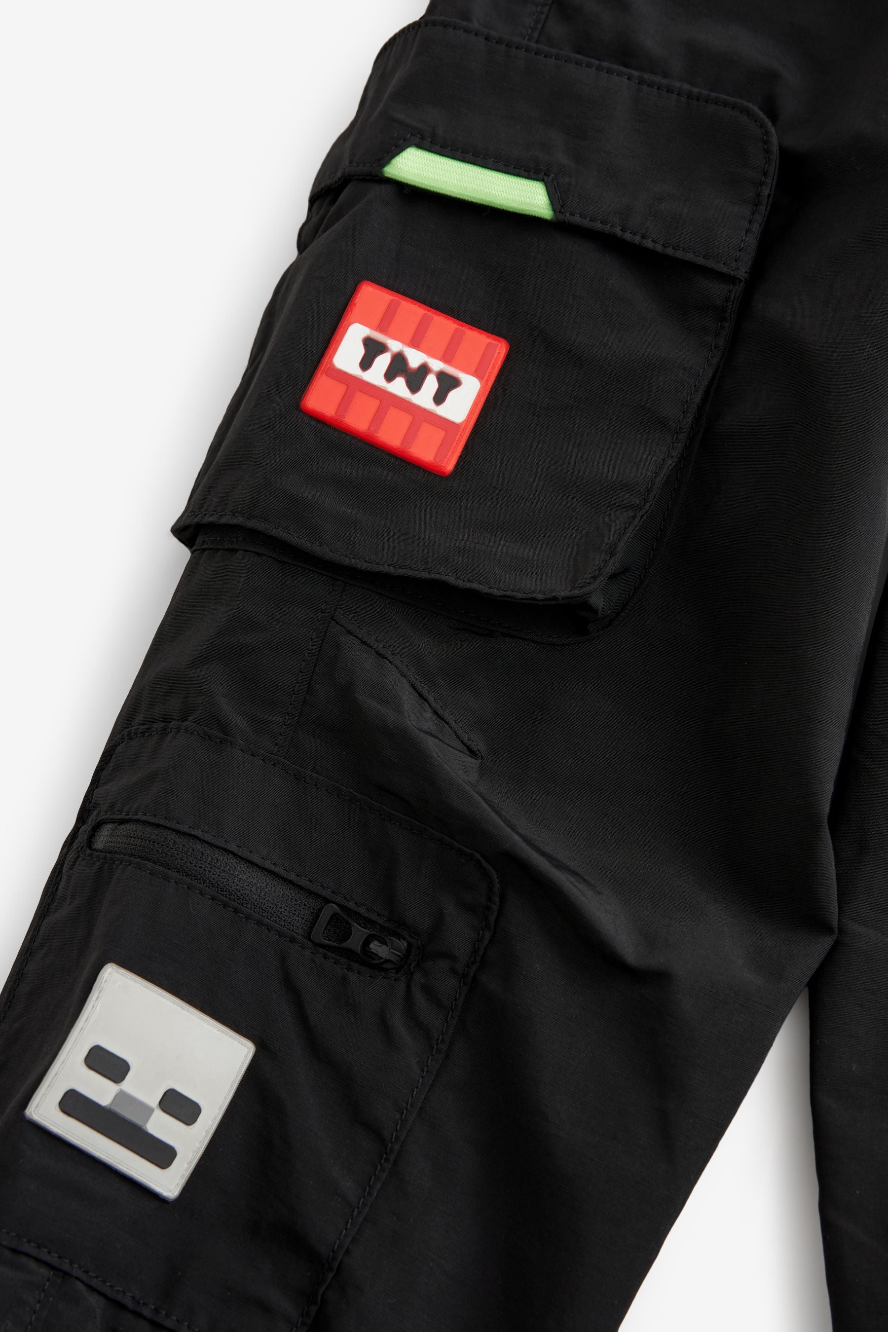 Black Minecraft Cargo Trousers (4-14yrs)