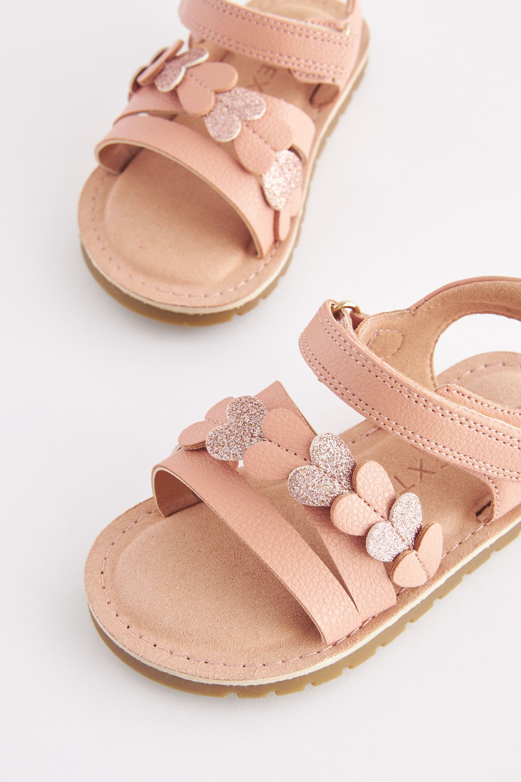 Pink Wide Fit (G) Heart Sandals