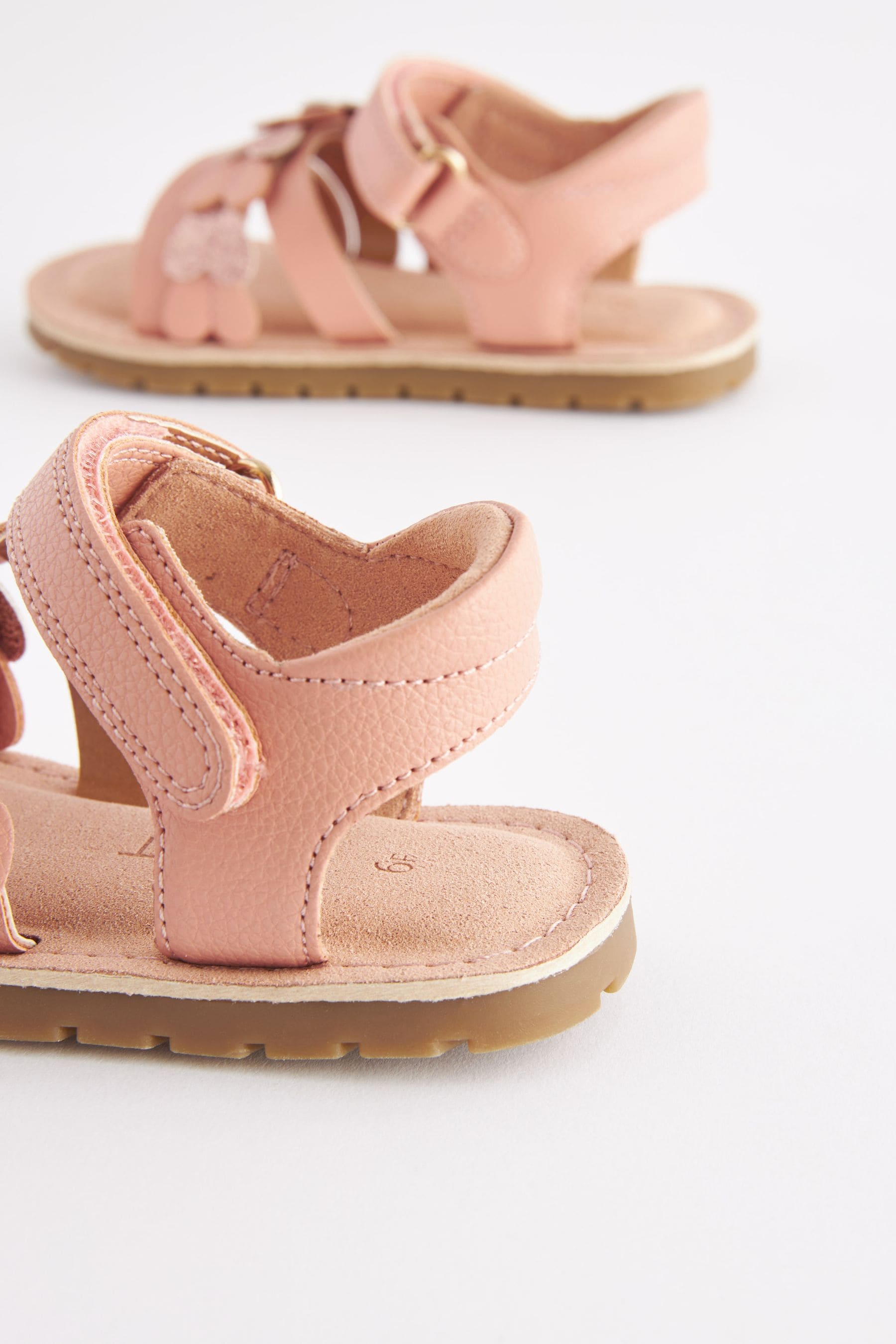 Pink Wide Fit (G) Heart Sandals