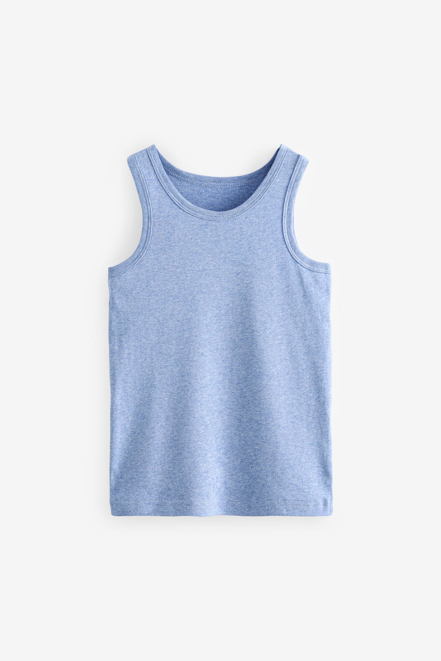 Blue Organic Cotton Vests 5 Pack (1.5-16yrs)