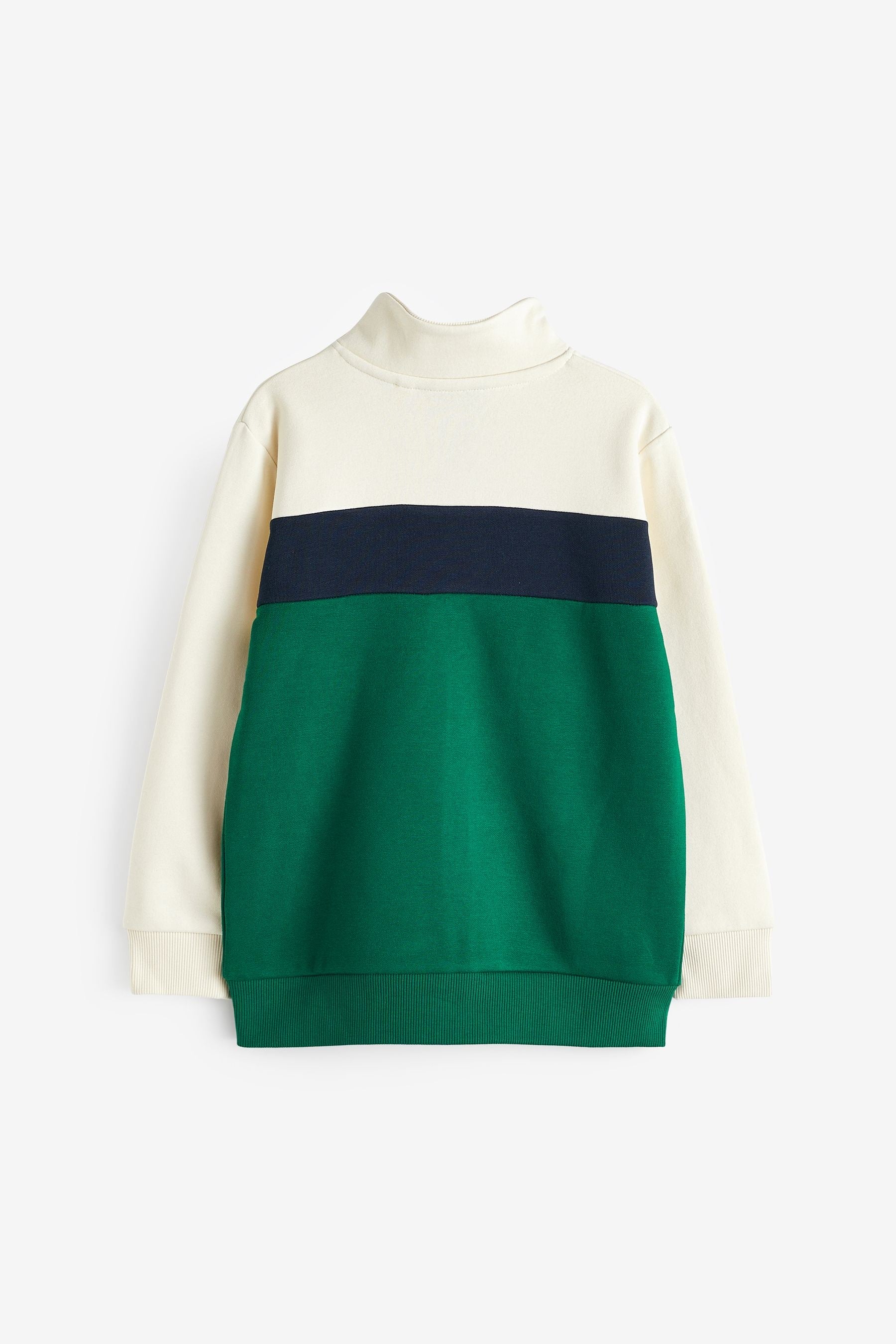 Green/Blue Zip Thru Colourblock Stag Sweatshirt (3-16yrs)