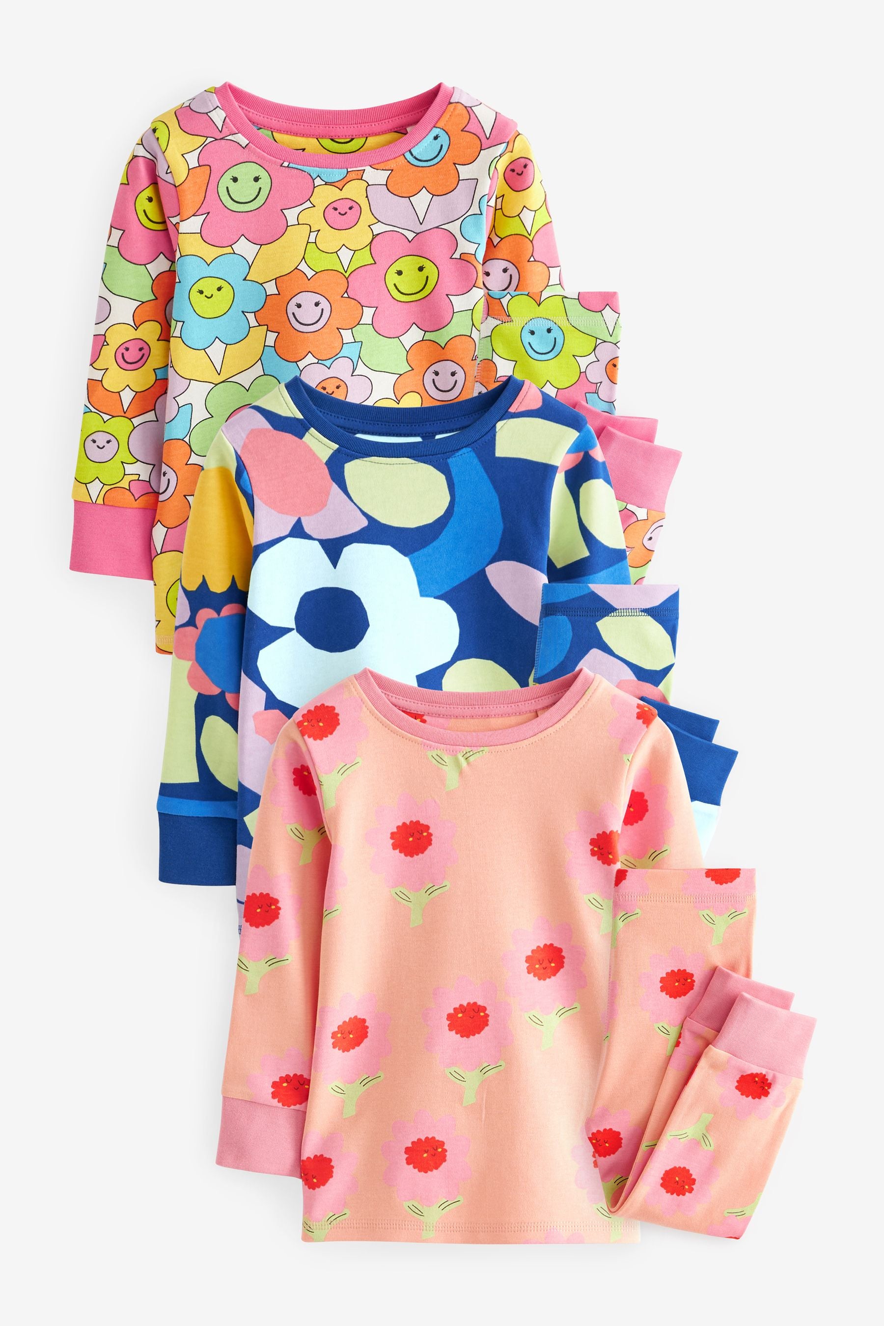 Multi Bright Character 3 Pack Printed Long Sleeve Pyjamas (9mths-10yrs)