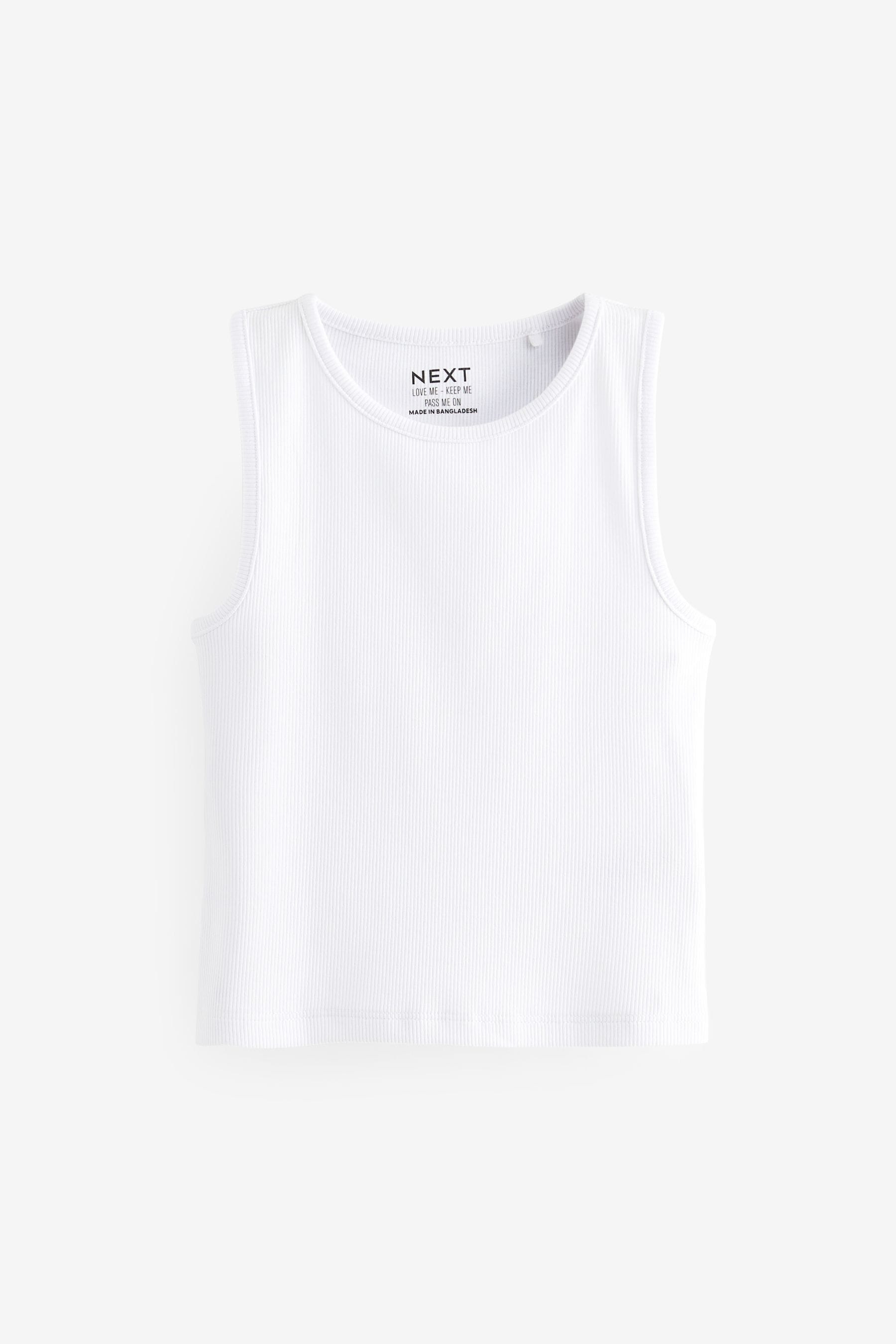 White Boxy Rib Vest (3-16yrs)