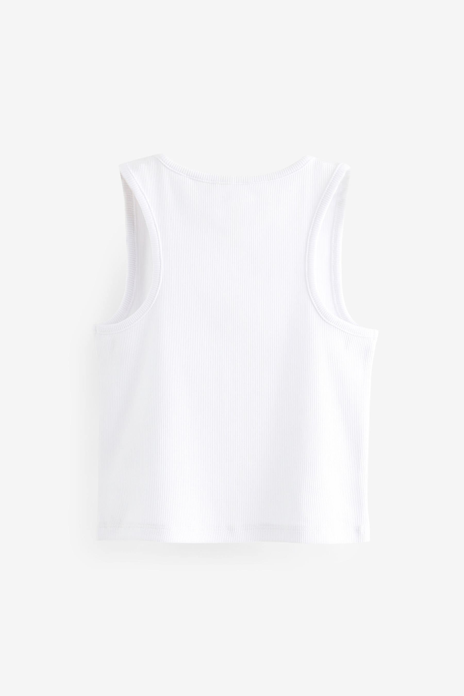 White Boxy Rib Vest (3-16yrs)