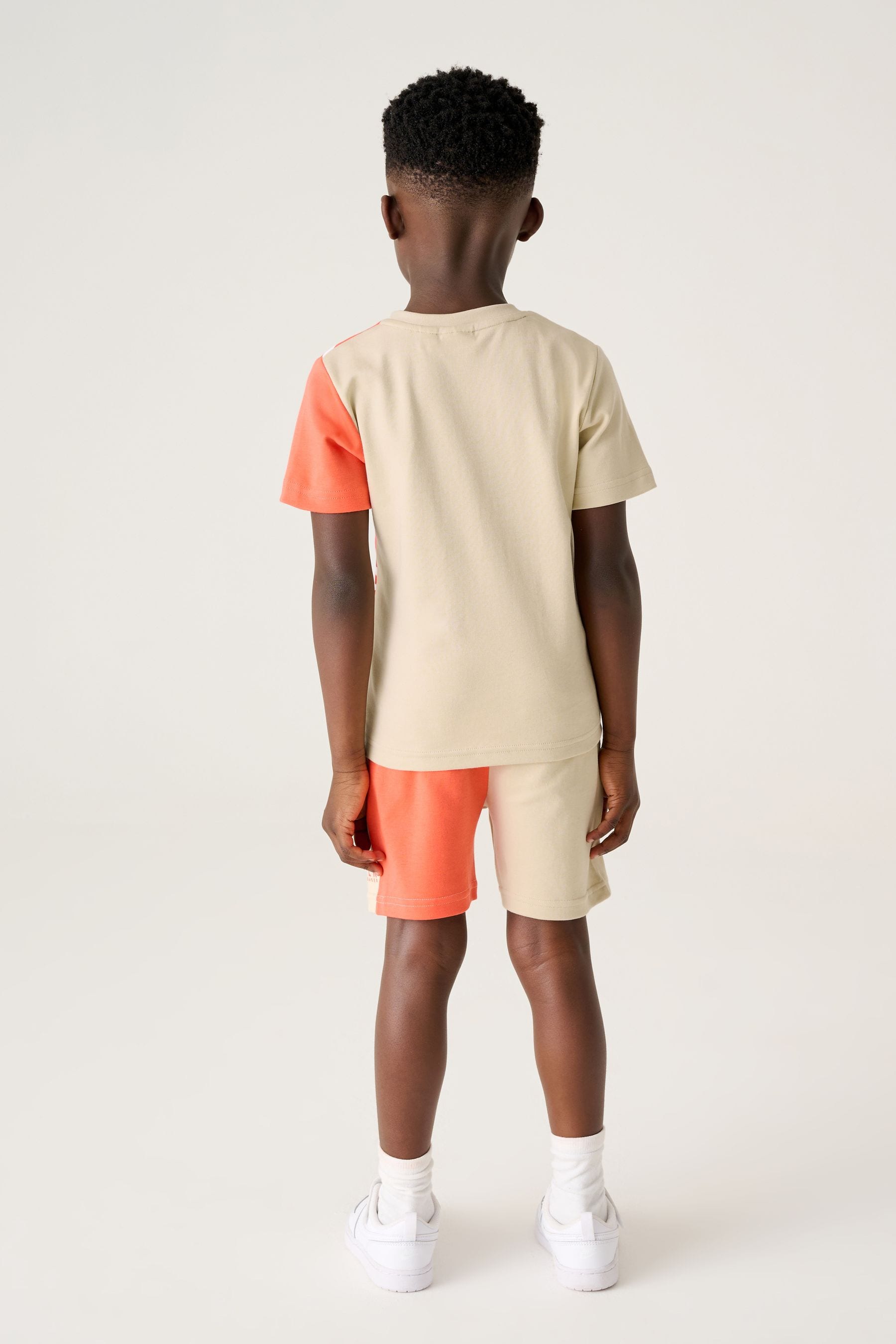 Baker by Ted Baker Orange Colourblock T-Shirt And Shorts Set