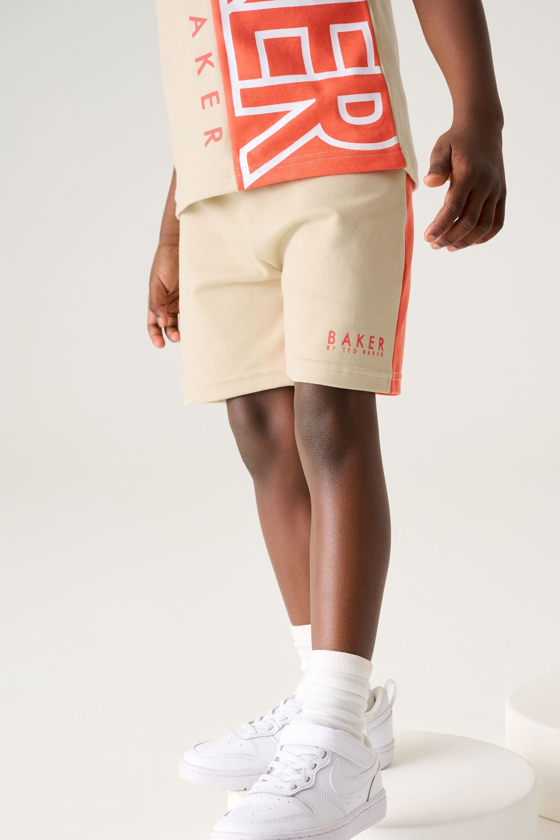 Baker by Ted Baker Orange Colourblock T-Shirt And Shorts Set