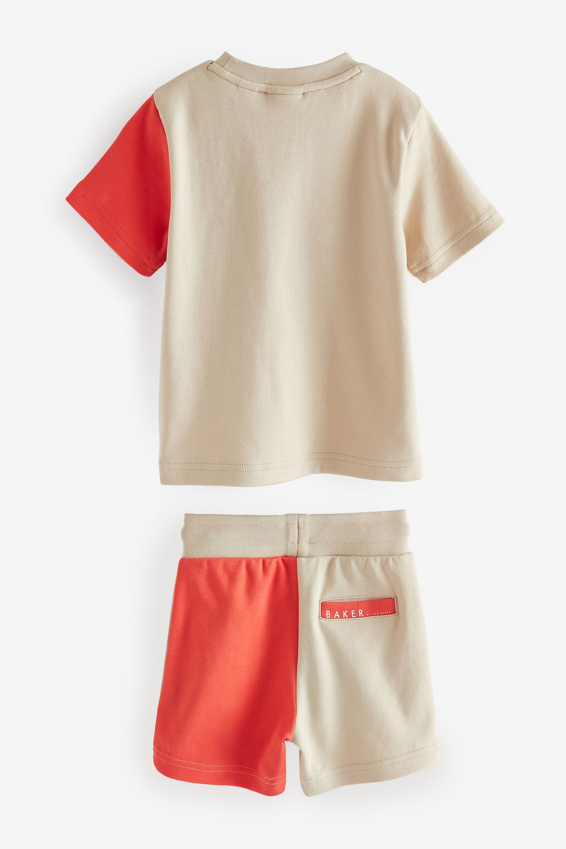 Baker by Ted Baker Orange Colourblock T-Shirt And Shorts Set