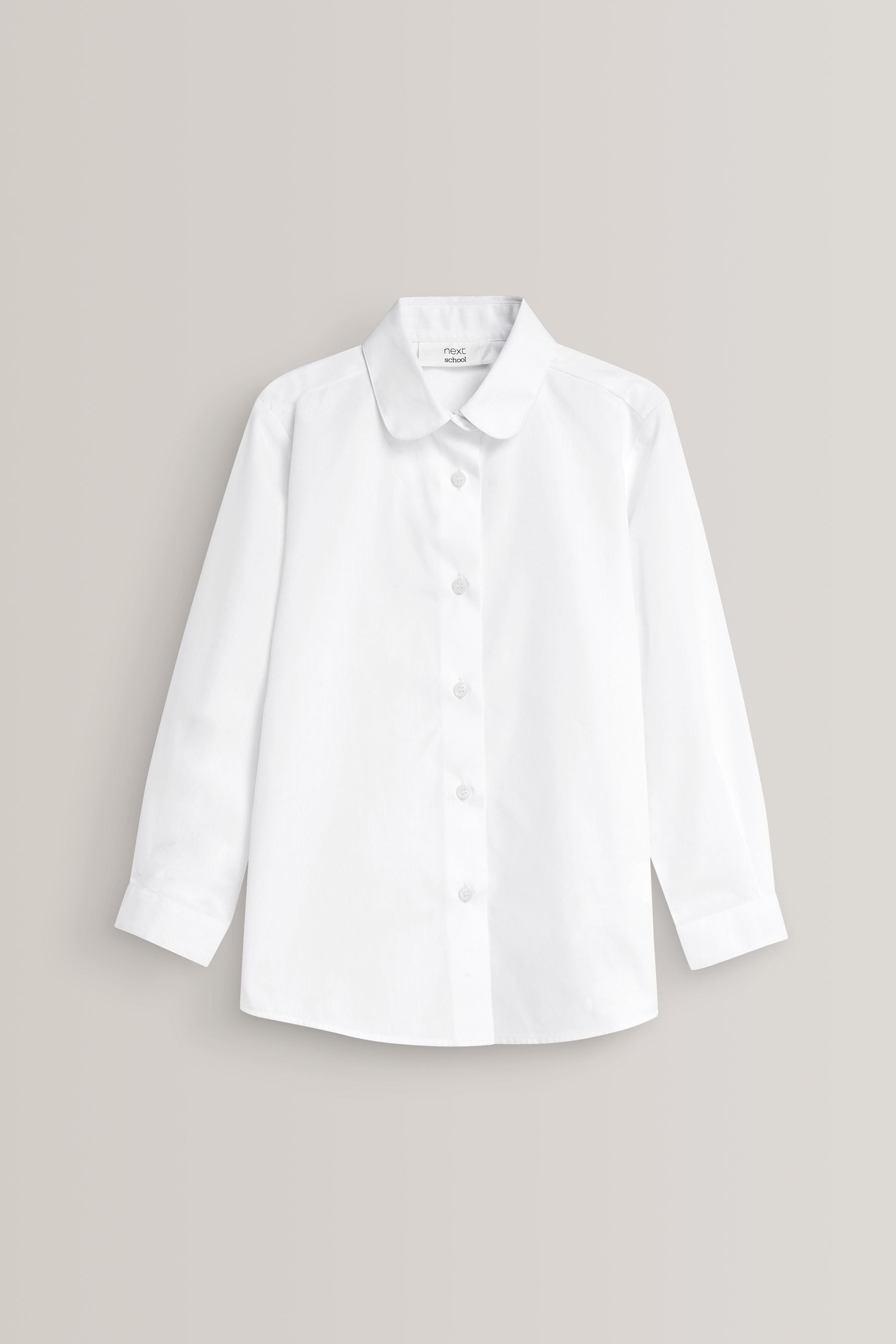 White 2 Pack Long Sleeve Curved Collar School Shirt (3-16yrs)