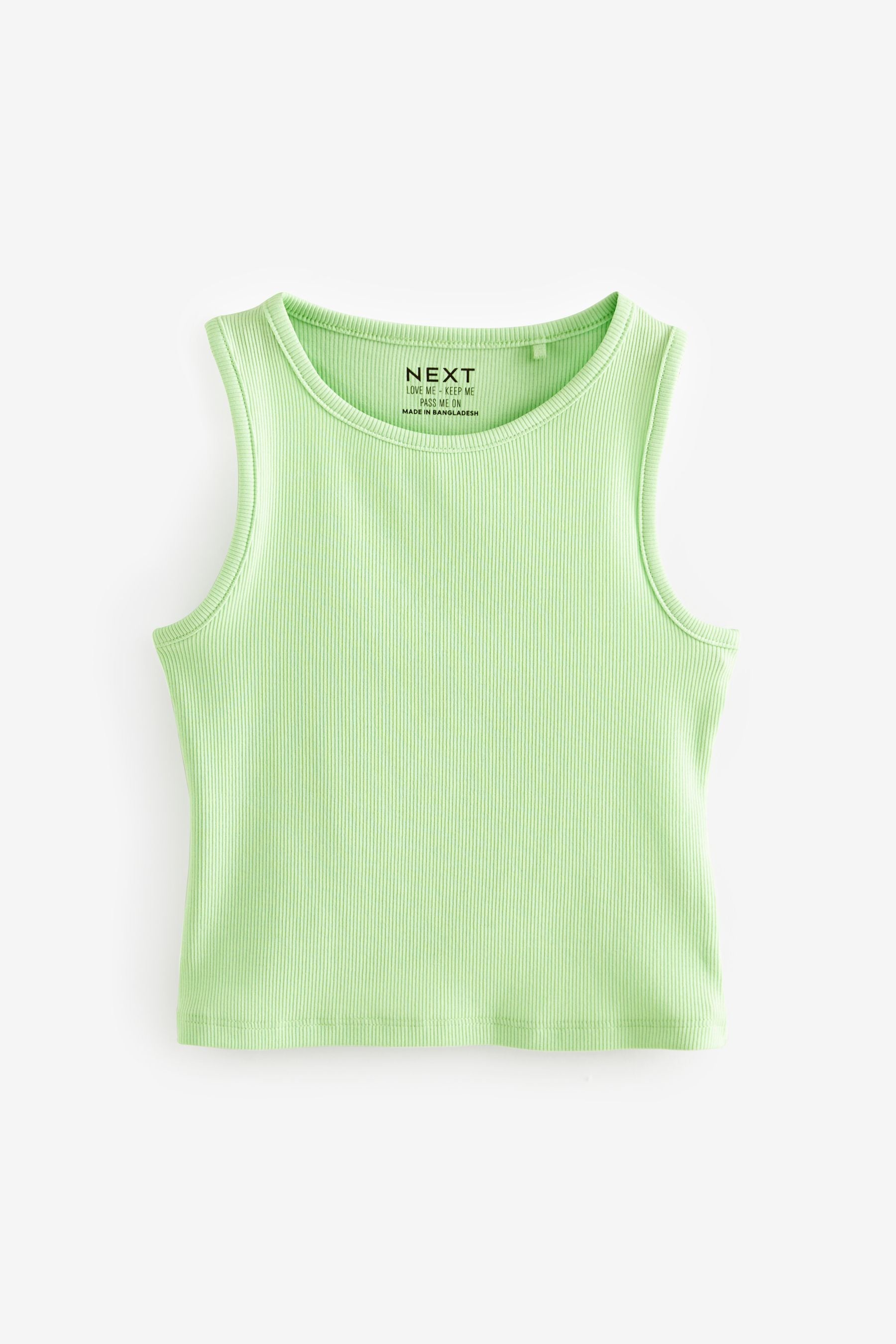 Lime Green Boxy Rib Vest (3-16yrs)