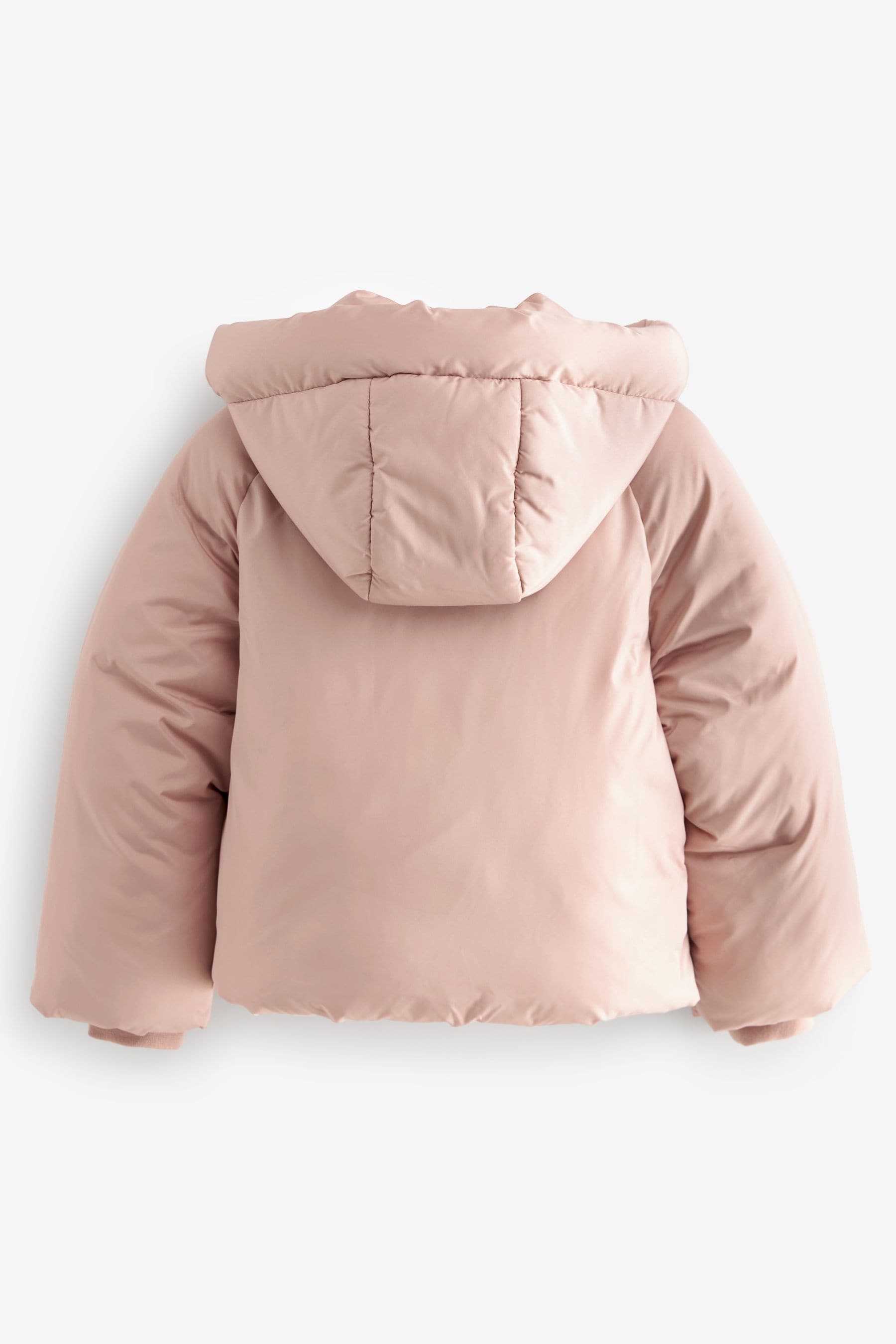 Pink Shower Resistant Crop Padded Coat (2-16yrs)