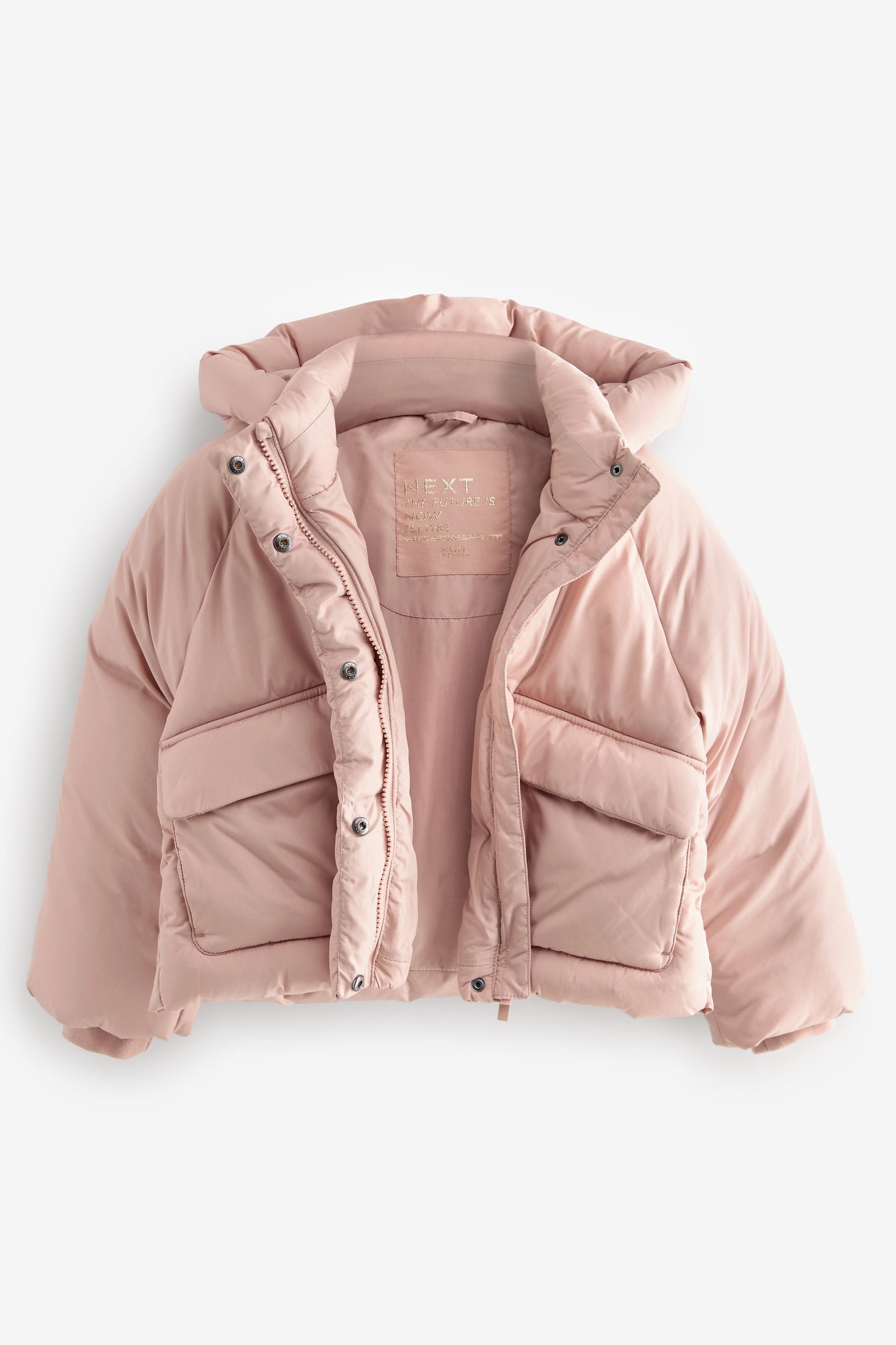 Pink Shower Resistant Crop Padded Coat (2-16yrs)