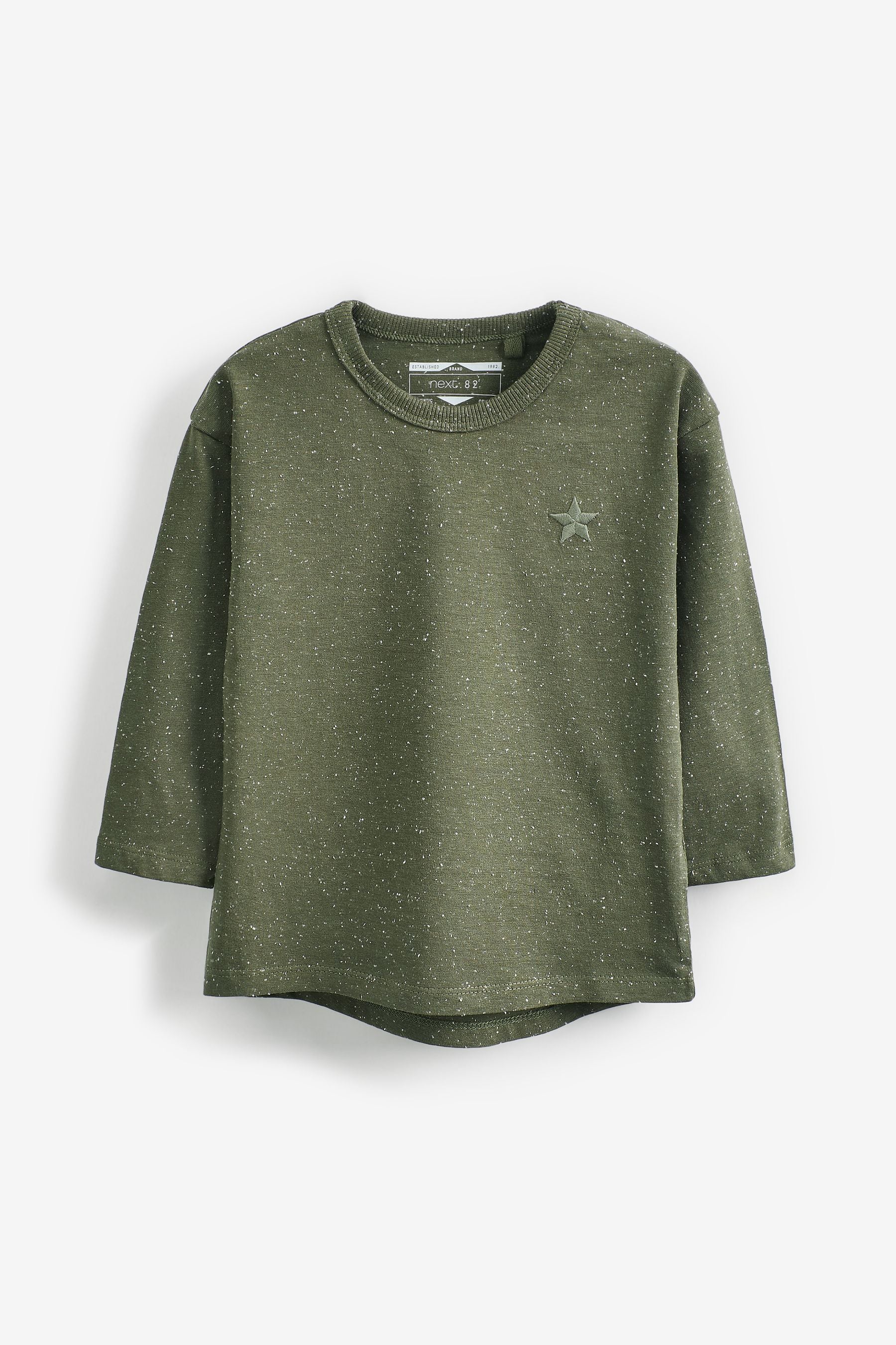 Khaki Green Long Sleeve T-Shirts 5 Pack (3mths-7yrs)