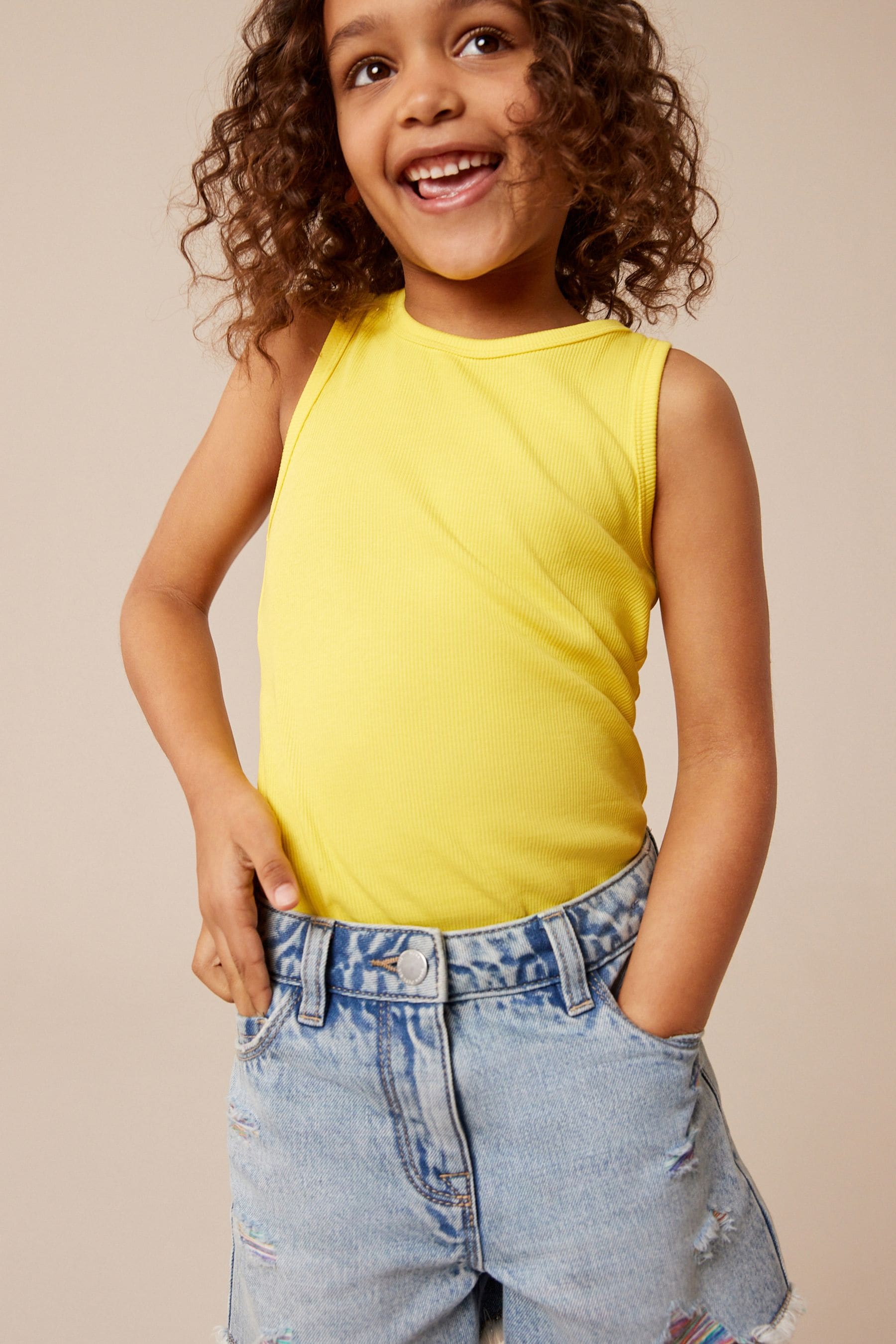 Yellow Rib Vest (3-16yrs)