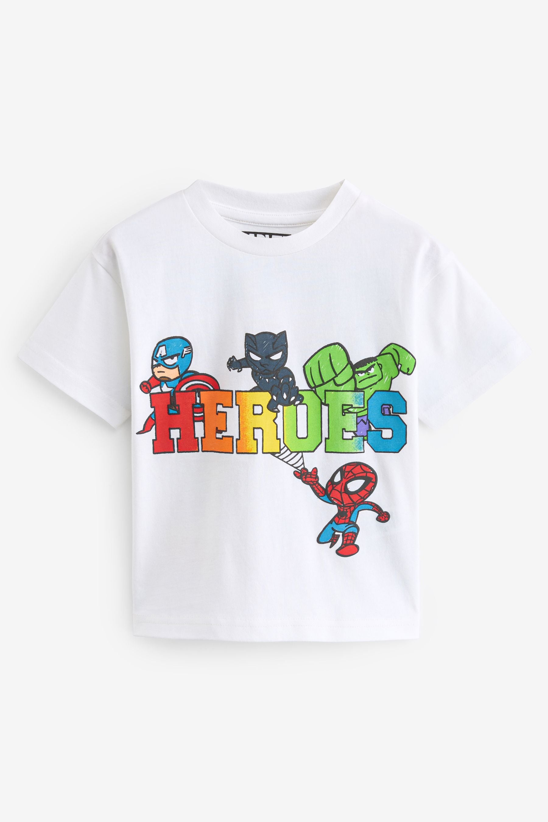 White 100% Cotton Marvel Short Sleeve T-Shirt (9mths-8yrs)