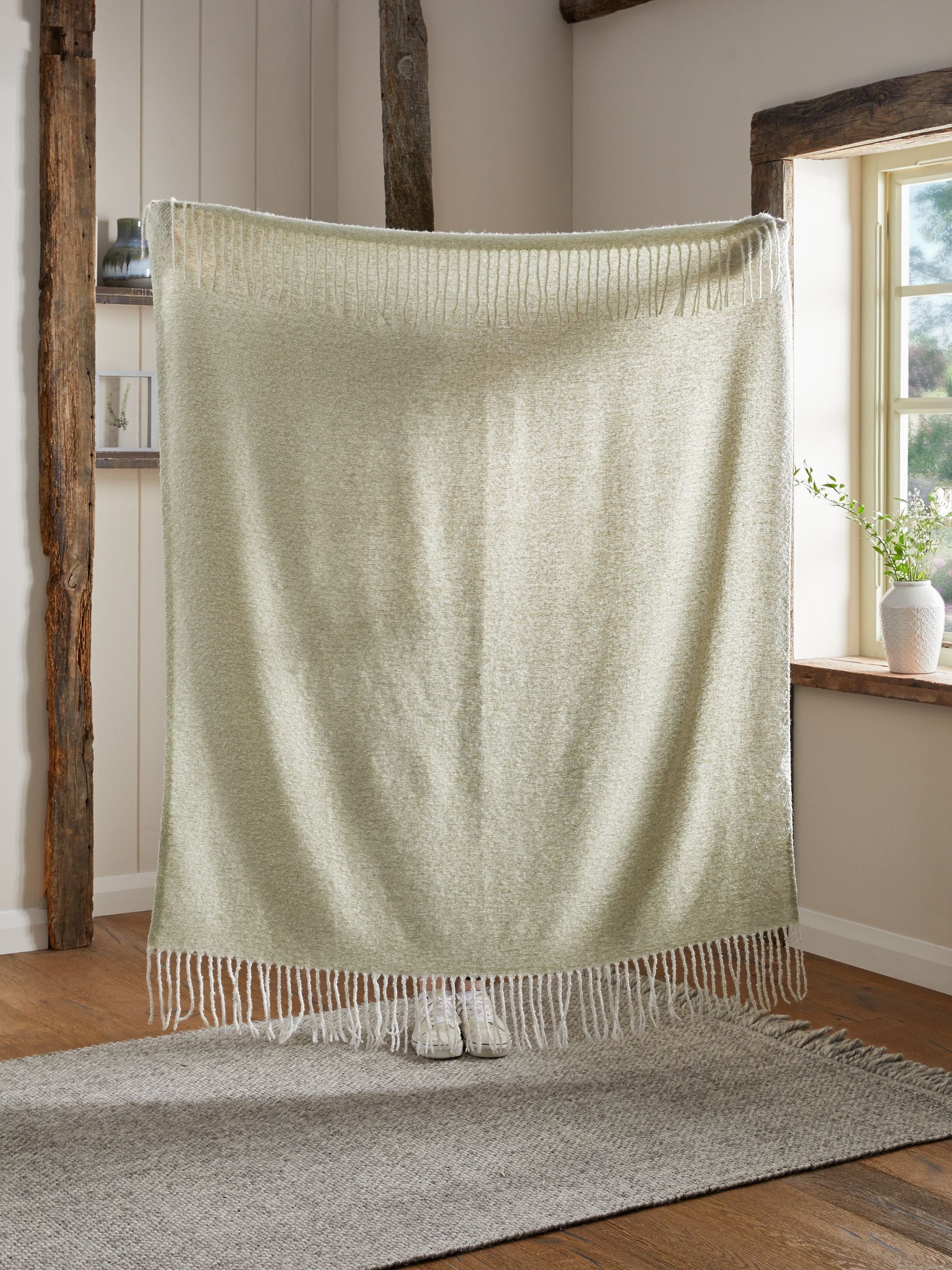 Sage Green Super Soft Ludlow Throw