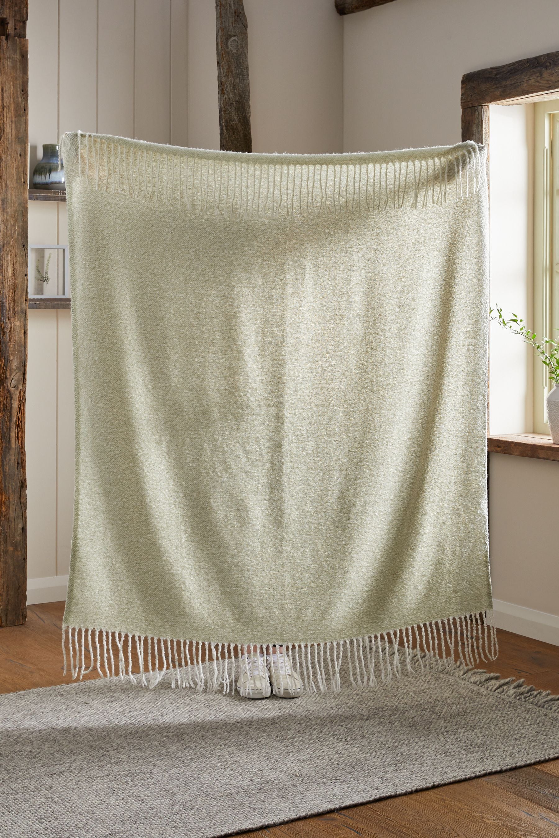 Sage Green Super Soft Ludlow Throw