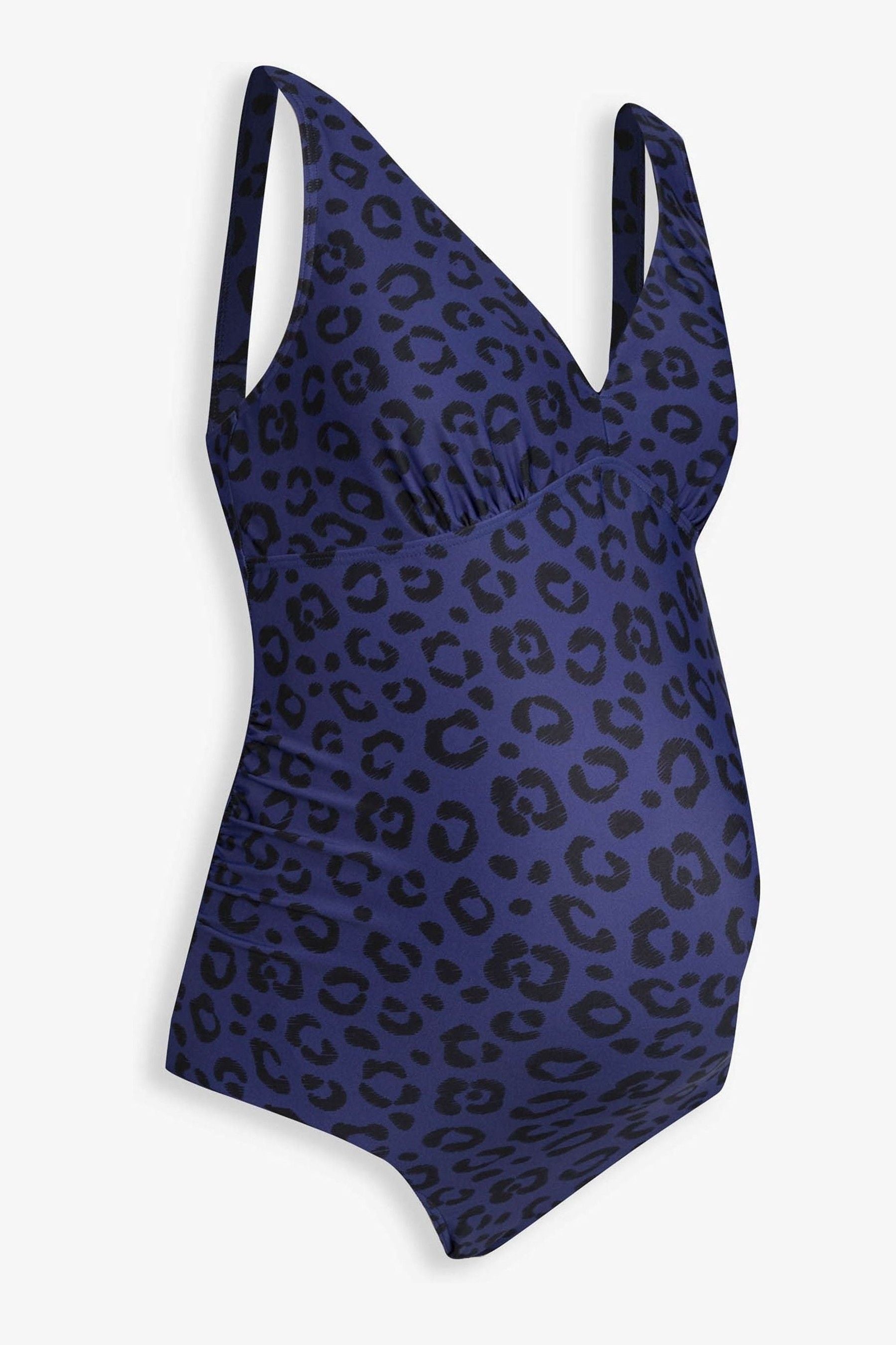 Navy Blue Animal Print JoJo Maman Bébé V-Neck Maternity Swimsuit