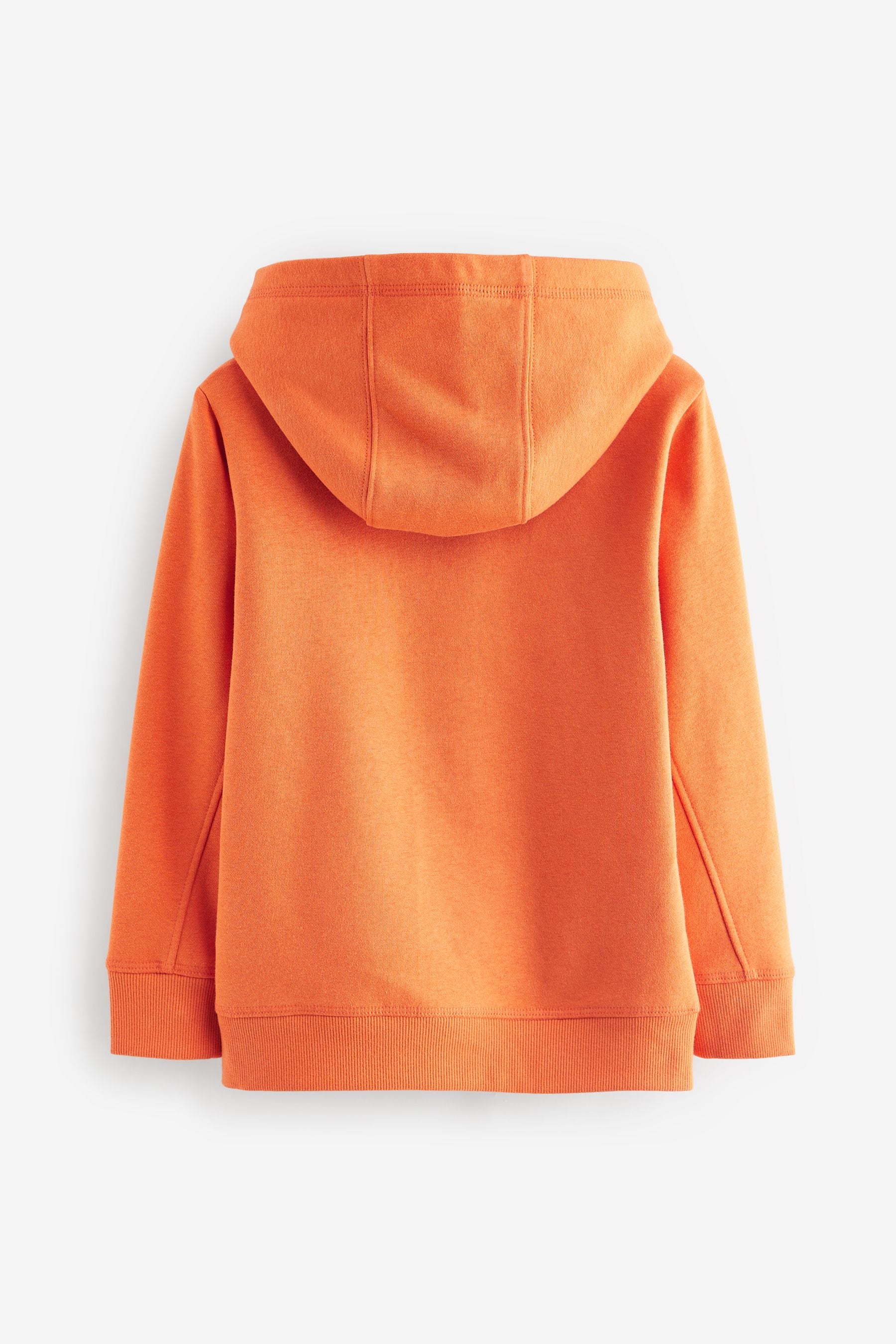 Orange Plain Zip Through Hoodie (3-16yrs)