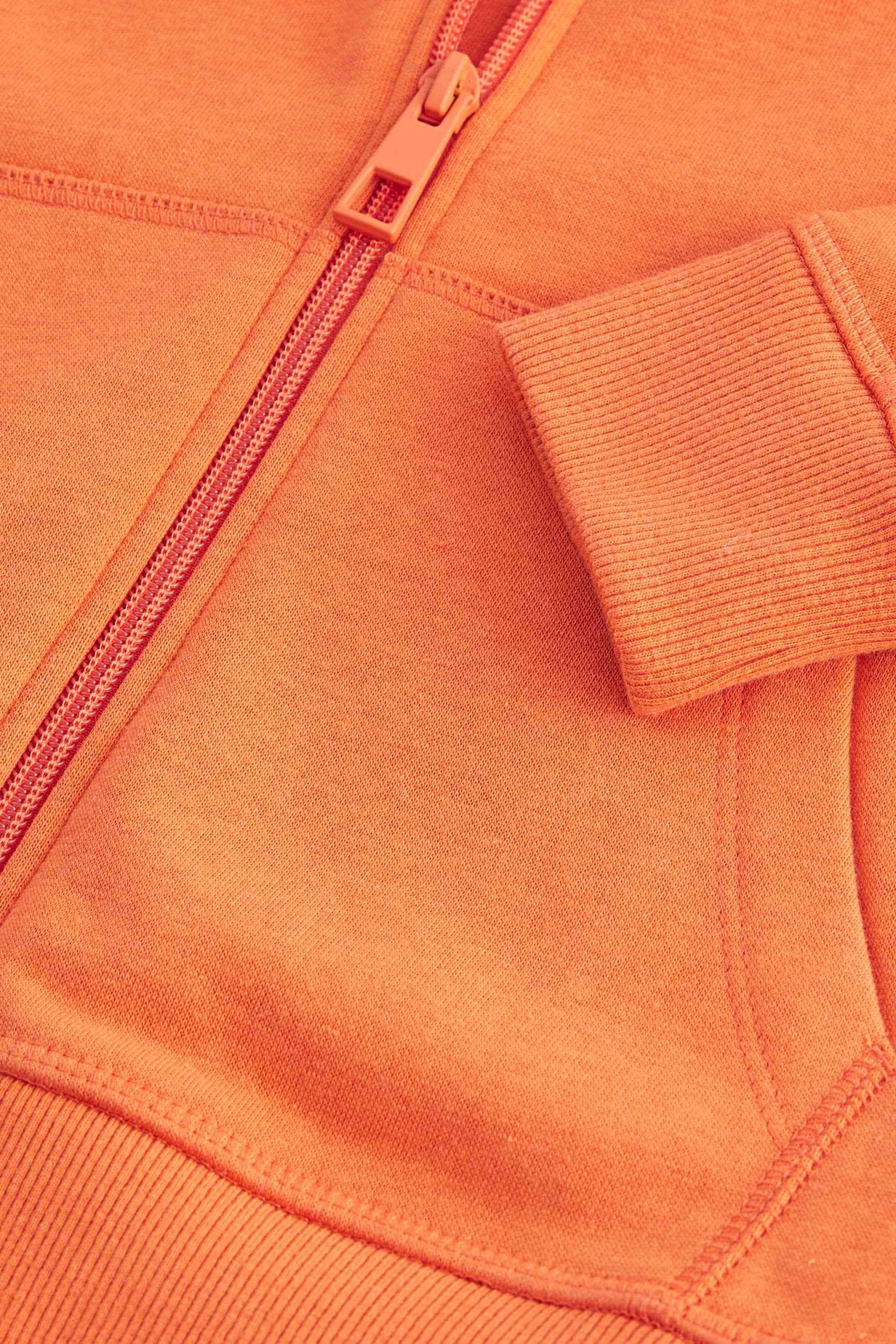 Orange Plain Zip Through Hoodie (3-16yrs)