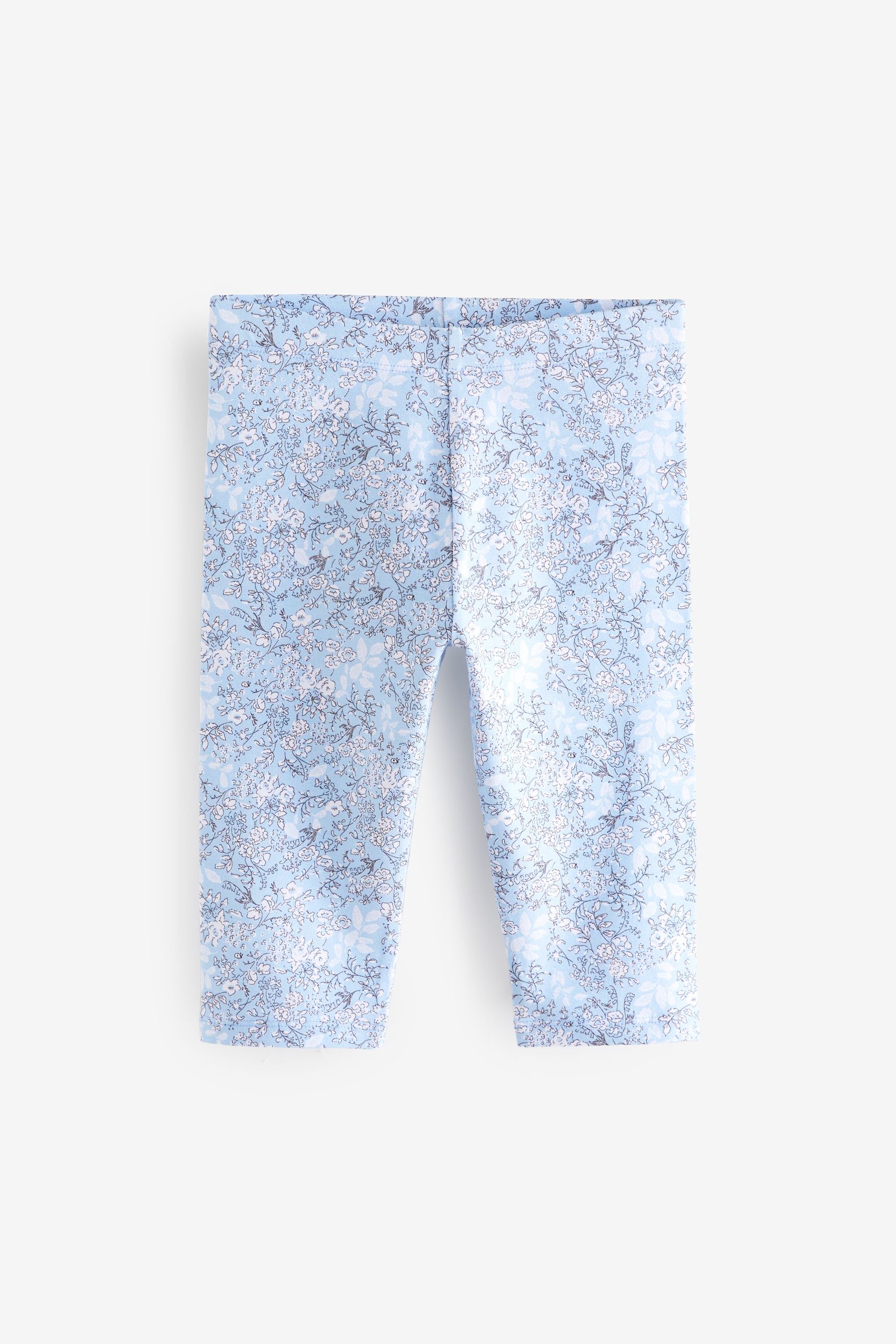 Pink/Blue/Pretty Ditsy Floral Print Cropped Leggings 4 Pack (3-16yrs)