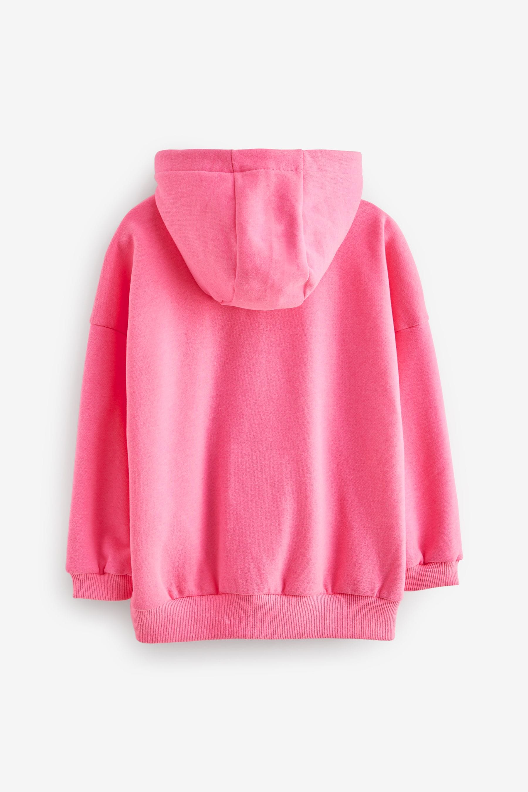 Neon Pink Zip Through Hoodie (3-16yrs)