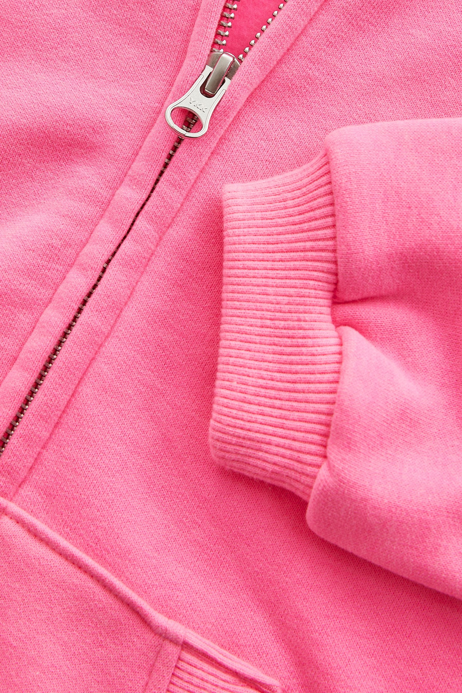 Neon Pink Zip Through Hoodie (3-16yrs)