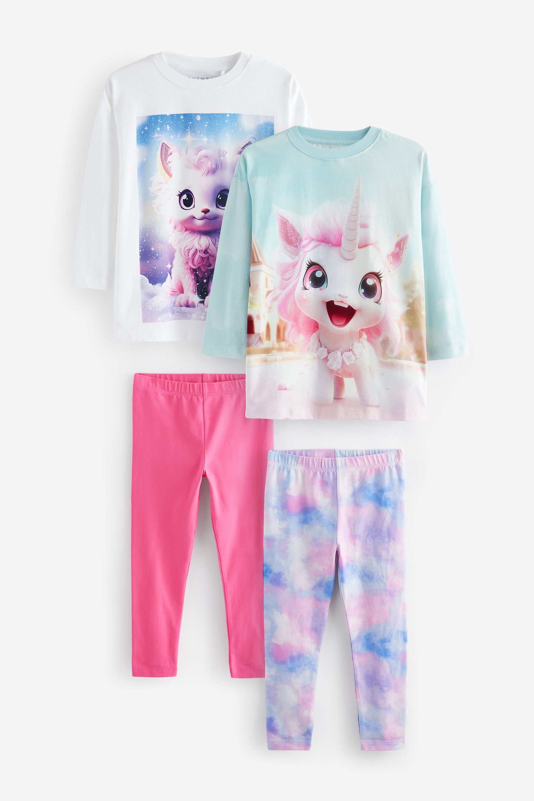 Unicorn Legging Pyjamas 2 Pack (3-12yrs)