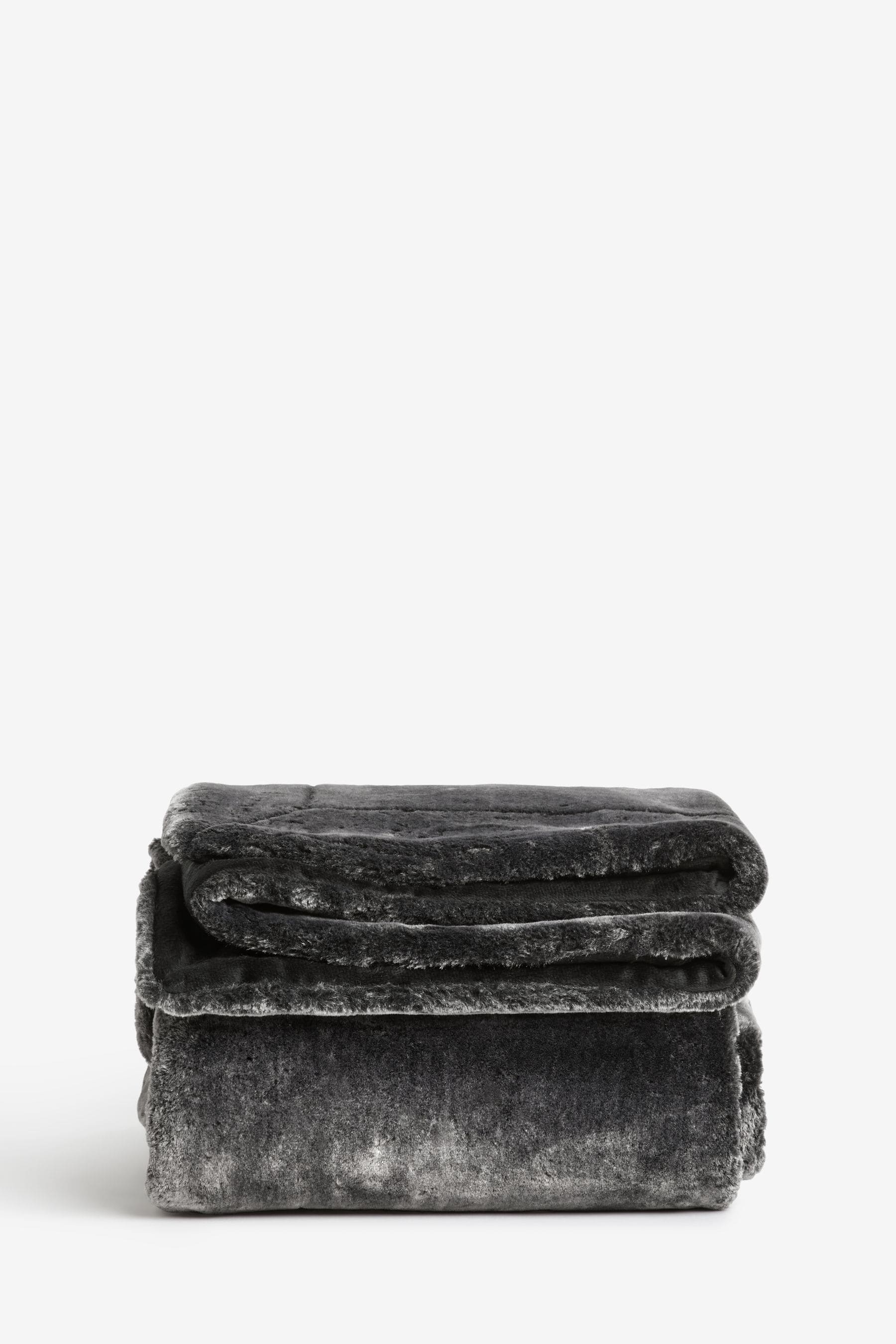 Charcoal Grey Ariana Faux Fur Throw