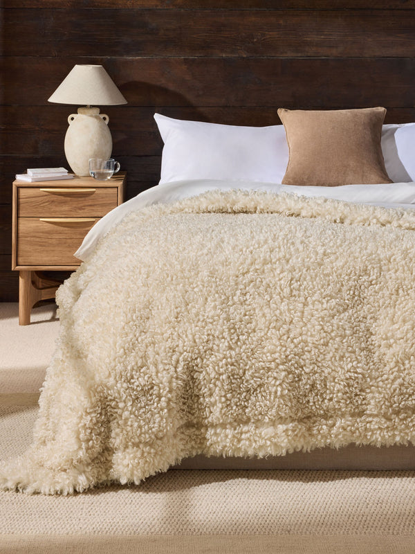 Ivory Alpine Faux Fur Throw