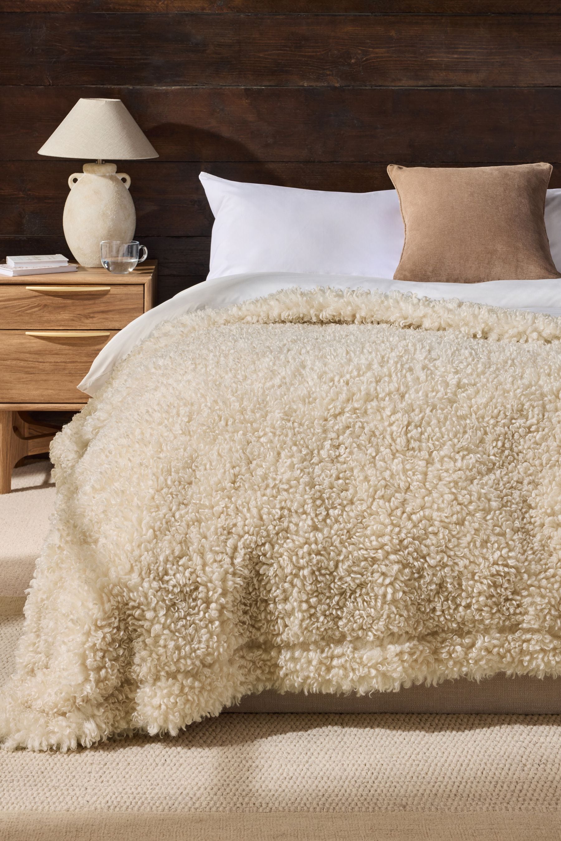 Ivory Alpine Faux Fur Throw