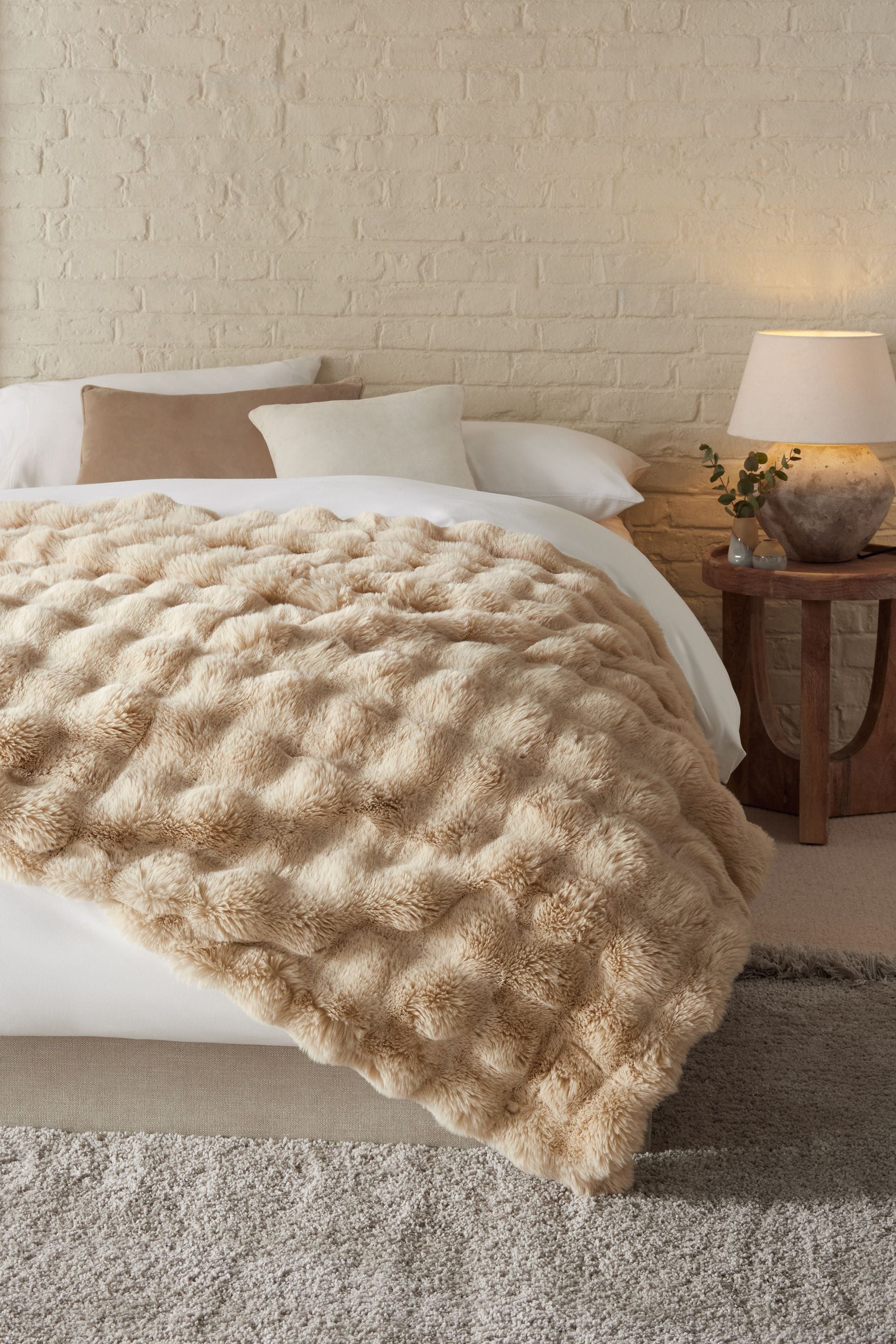 Mink Brown Aspen Faux Fur Throw