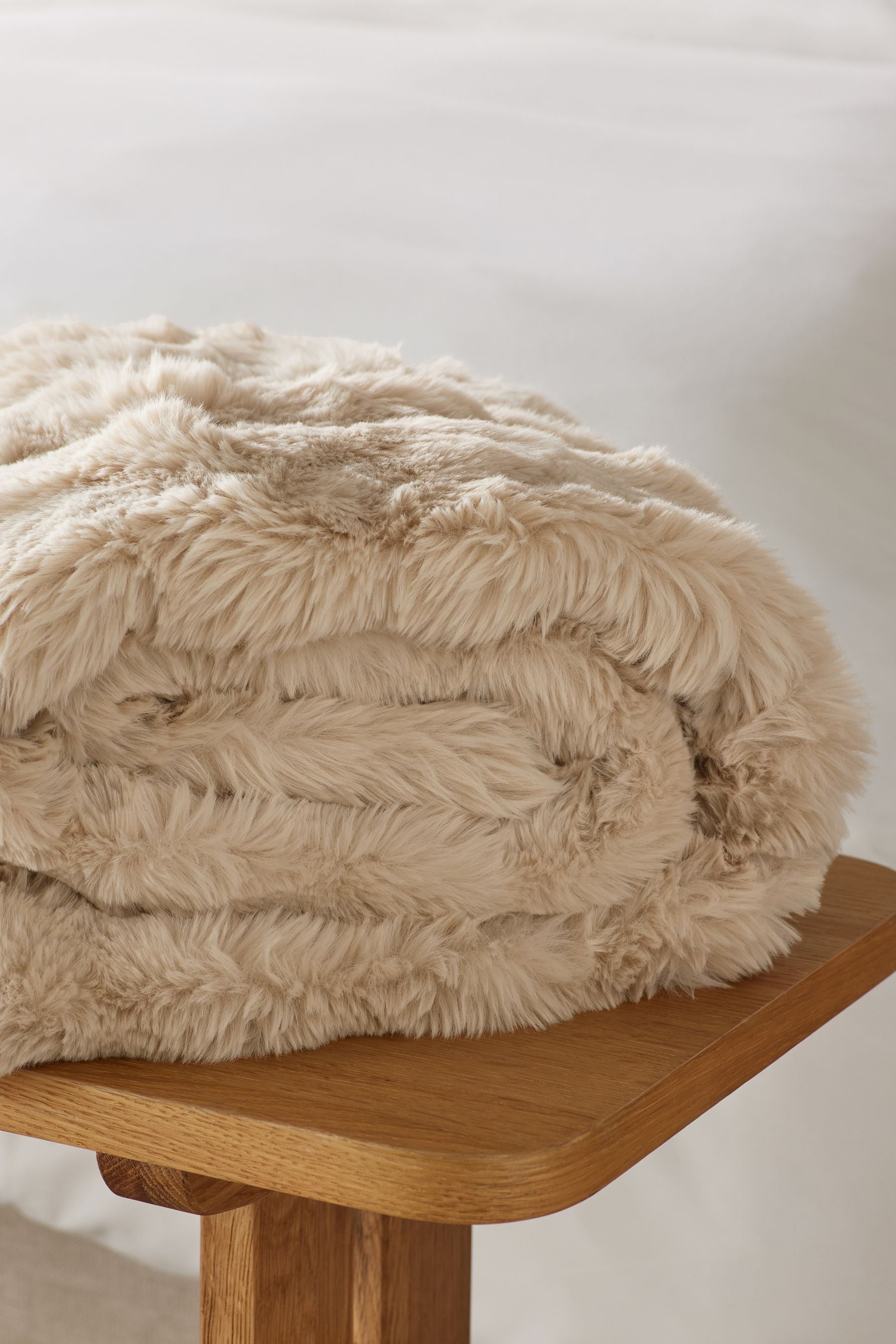 Mink Brown Aspen Faux Fur Throw