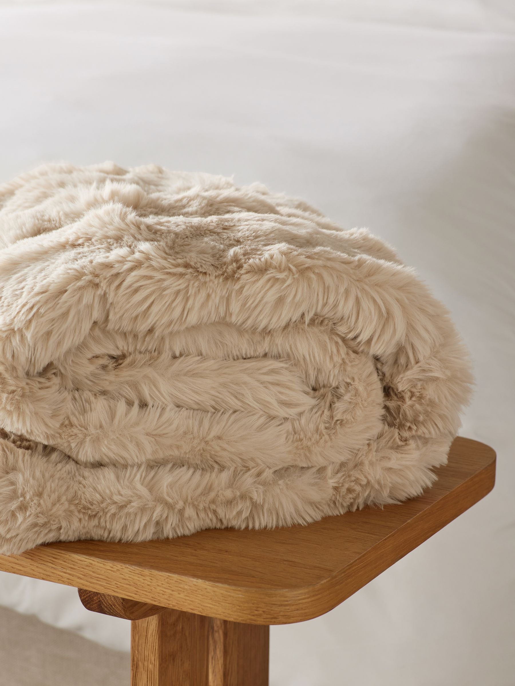 Mink Brown Aspen Faux Fur Throw