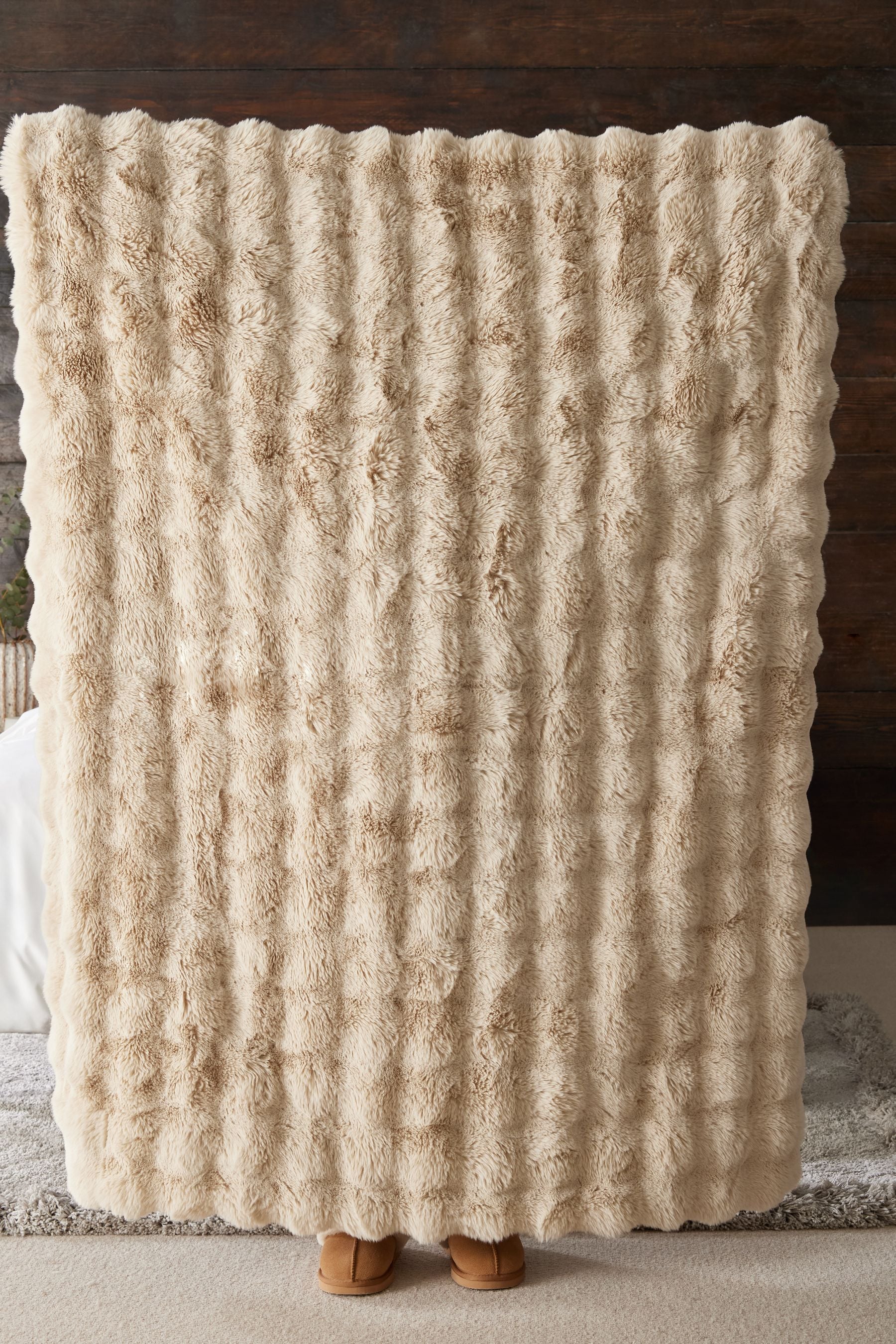 Mink Brown Aspen Faux Fur Throw