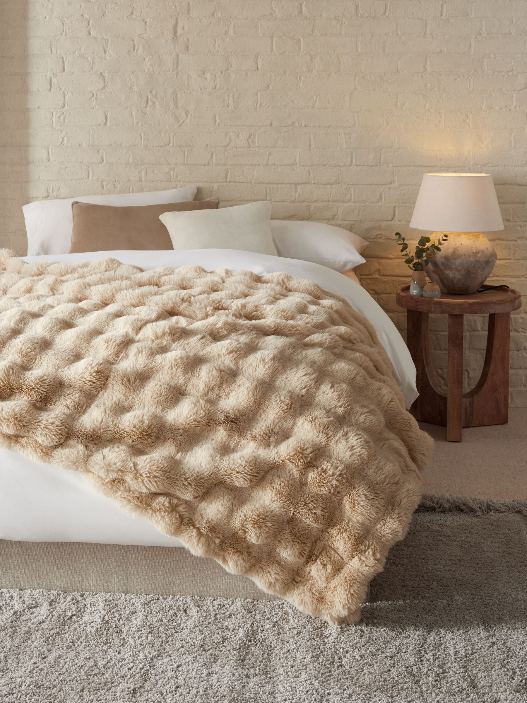 Mink Brown Aspen Faux Fur Throw