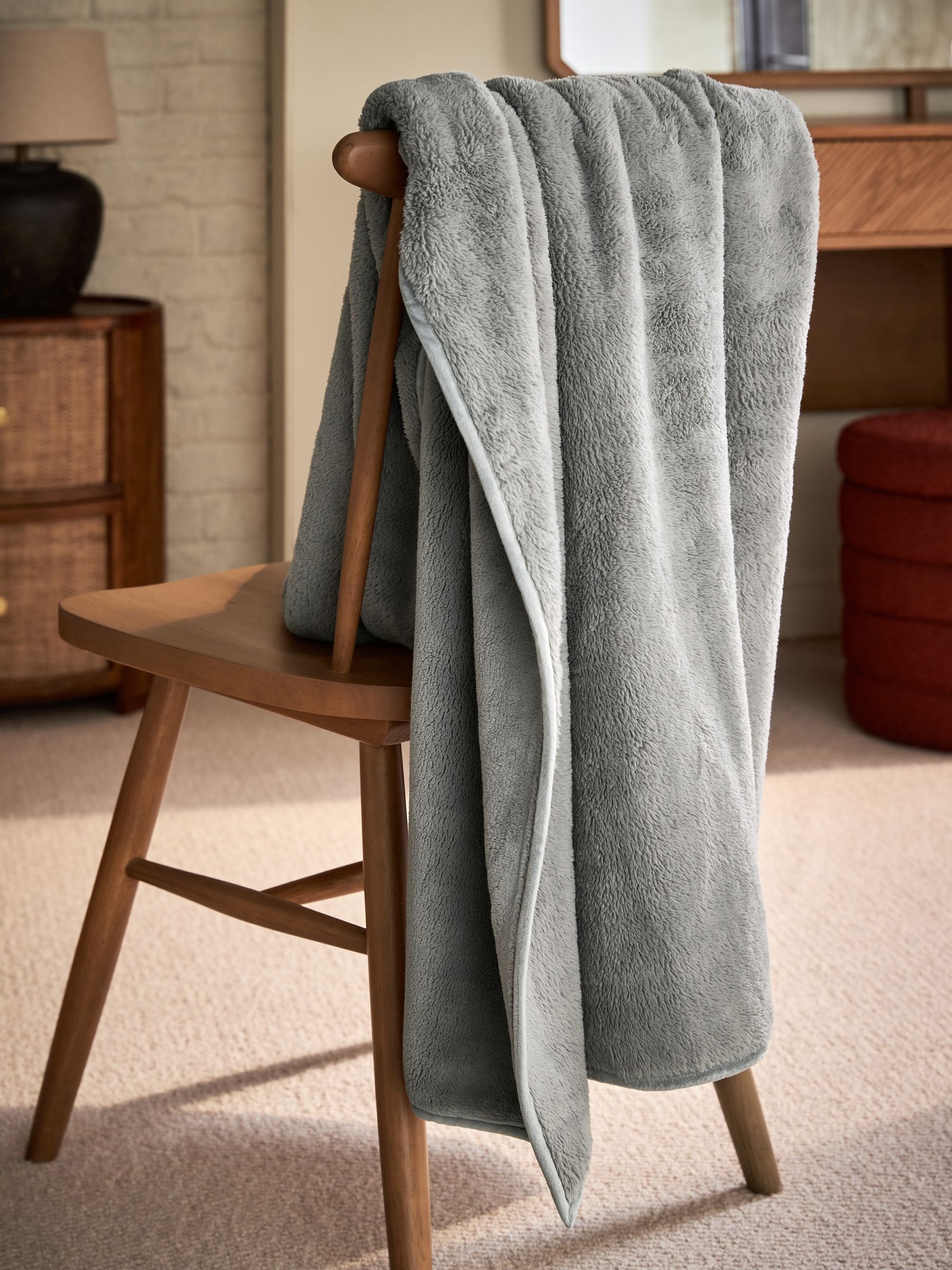 Grey Marshmallow Soft Fleece Throw