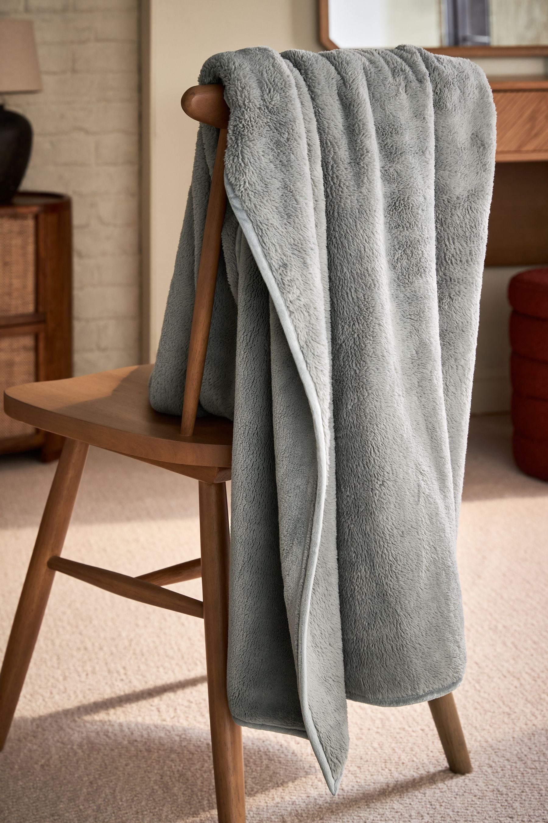 Grey Marshmallow Soft Fleece Throw