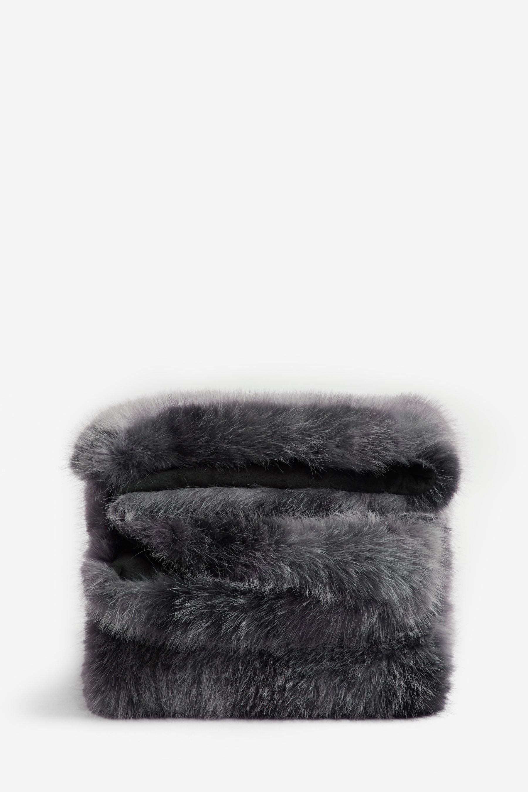 Charcoal Grey Loulou Faux Fur Throw