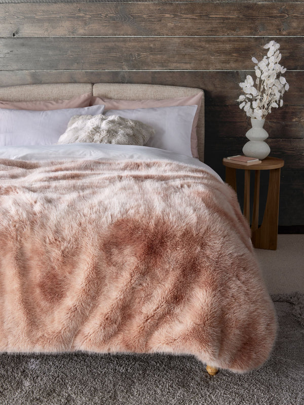 Pink Loulou Faux Fur Throw