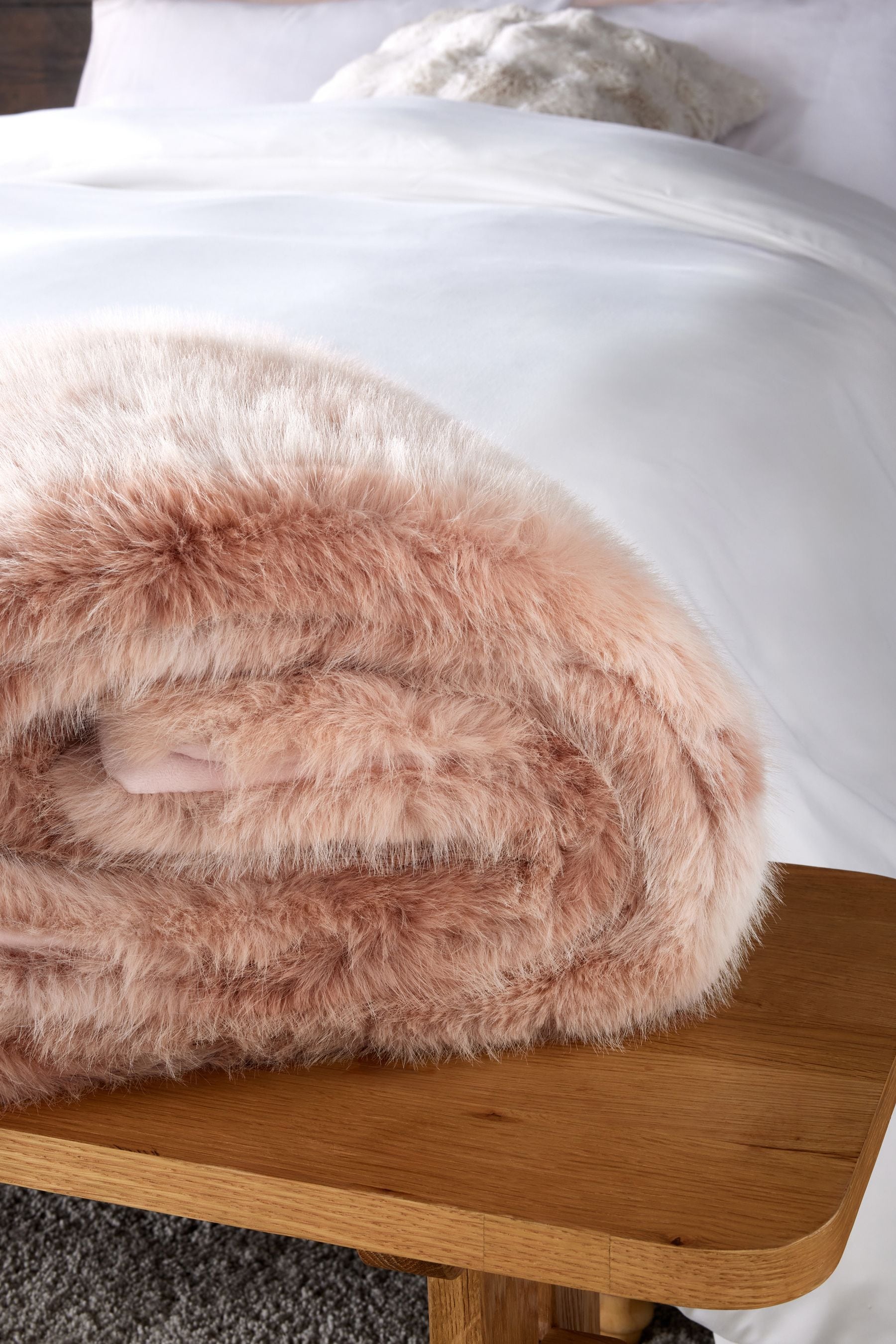 Pink Loulou Faux Fur Throw