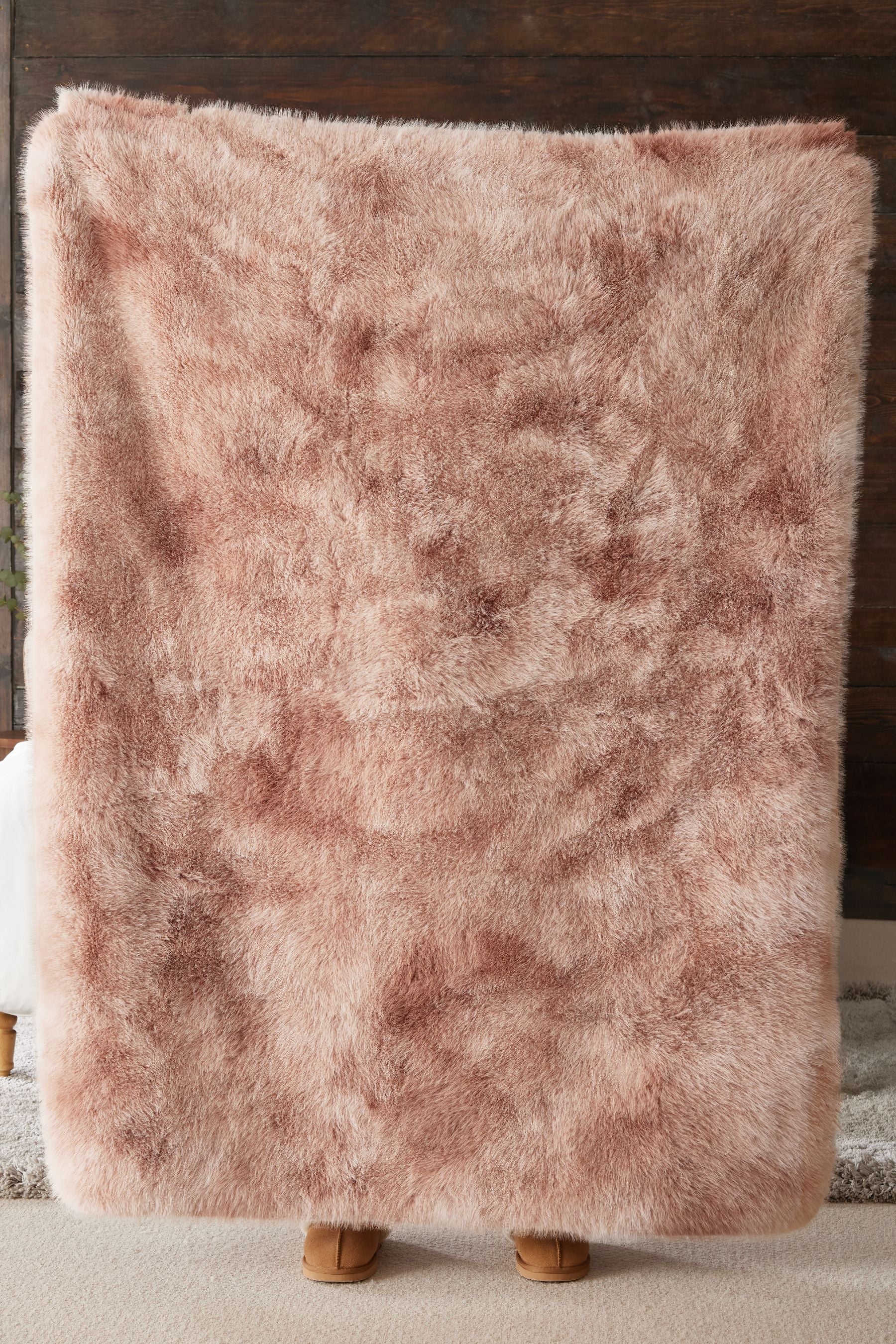 Pink Loulou Faux Fur Throw