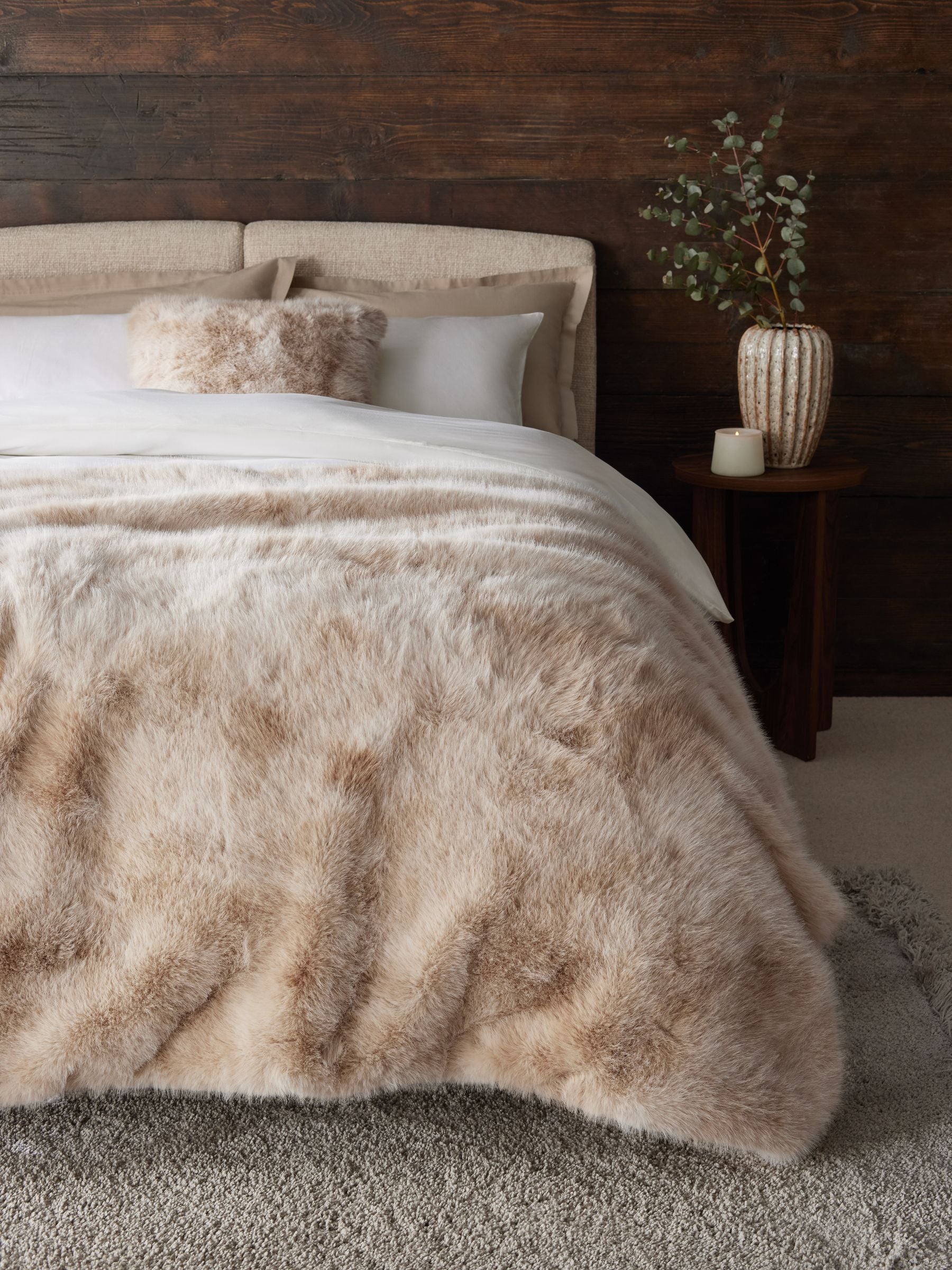 Mink Brown Loulou Faux Fur Throw