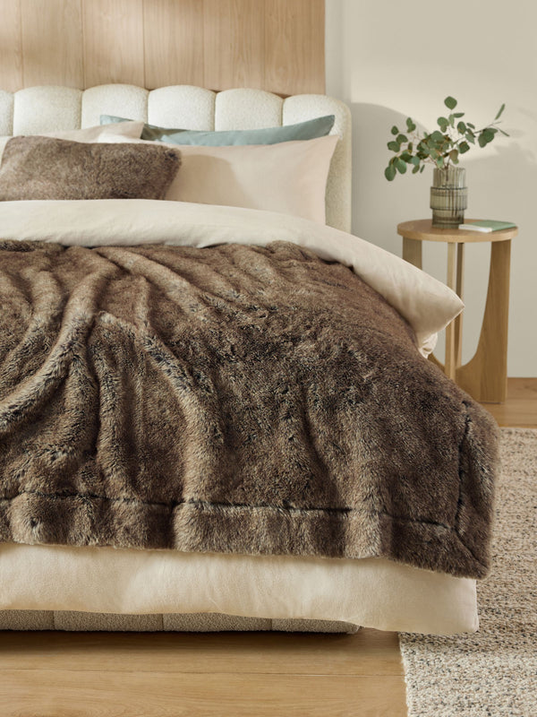 Brown Bear Faux Fur Throw