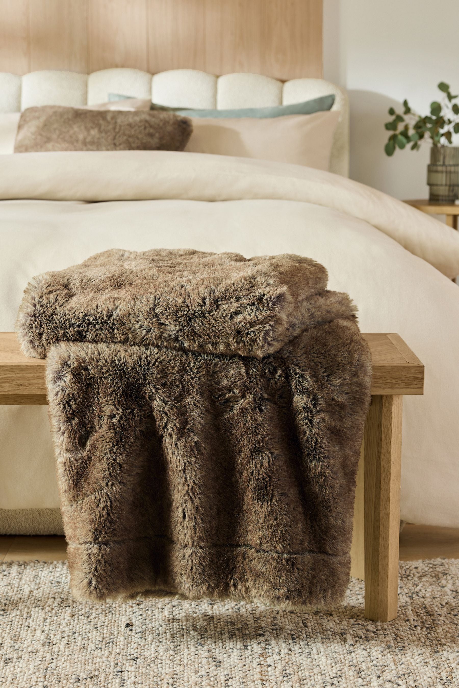 Brown Bear Faux Fur Throw