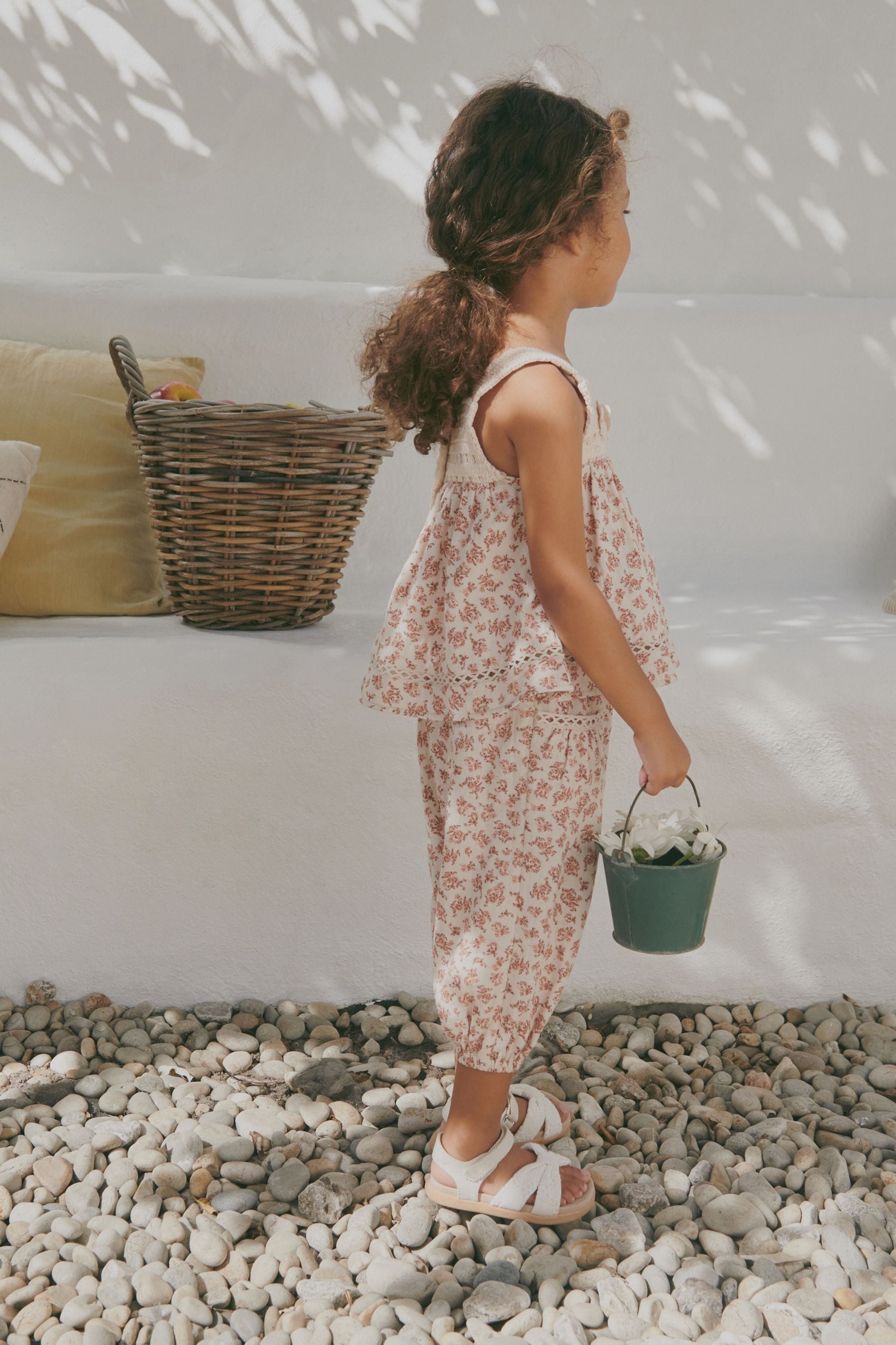 Rust Brown Floral Print Co-Ord Shirt and Trousers Set (3mths-7yrs)