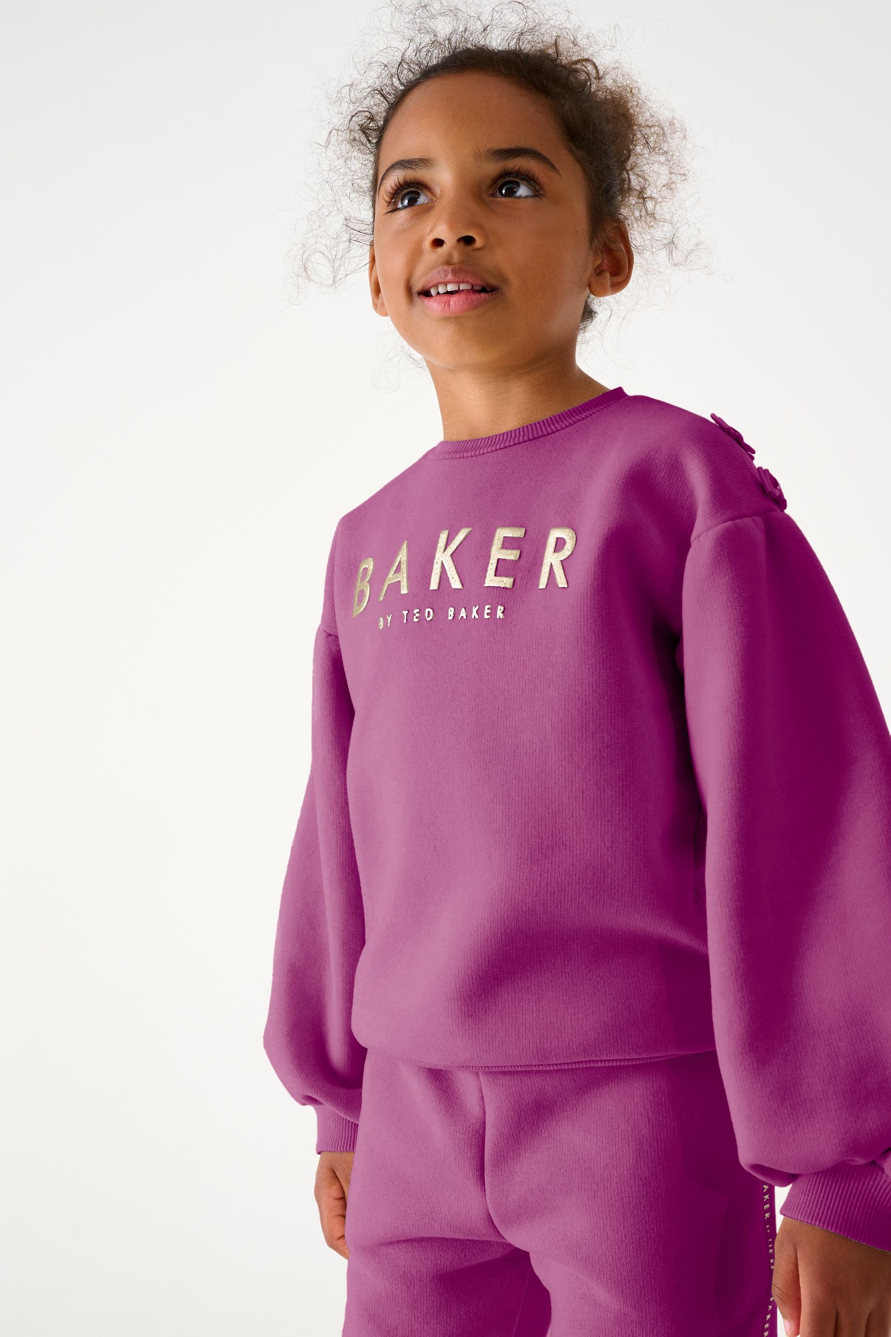 Plum Purple Baker by Ted Baker (12-18mths- 13yrs) Bow Sweater and Joggers Set