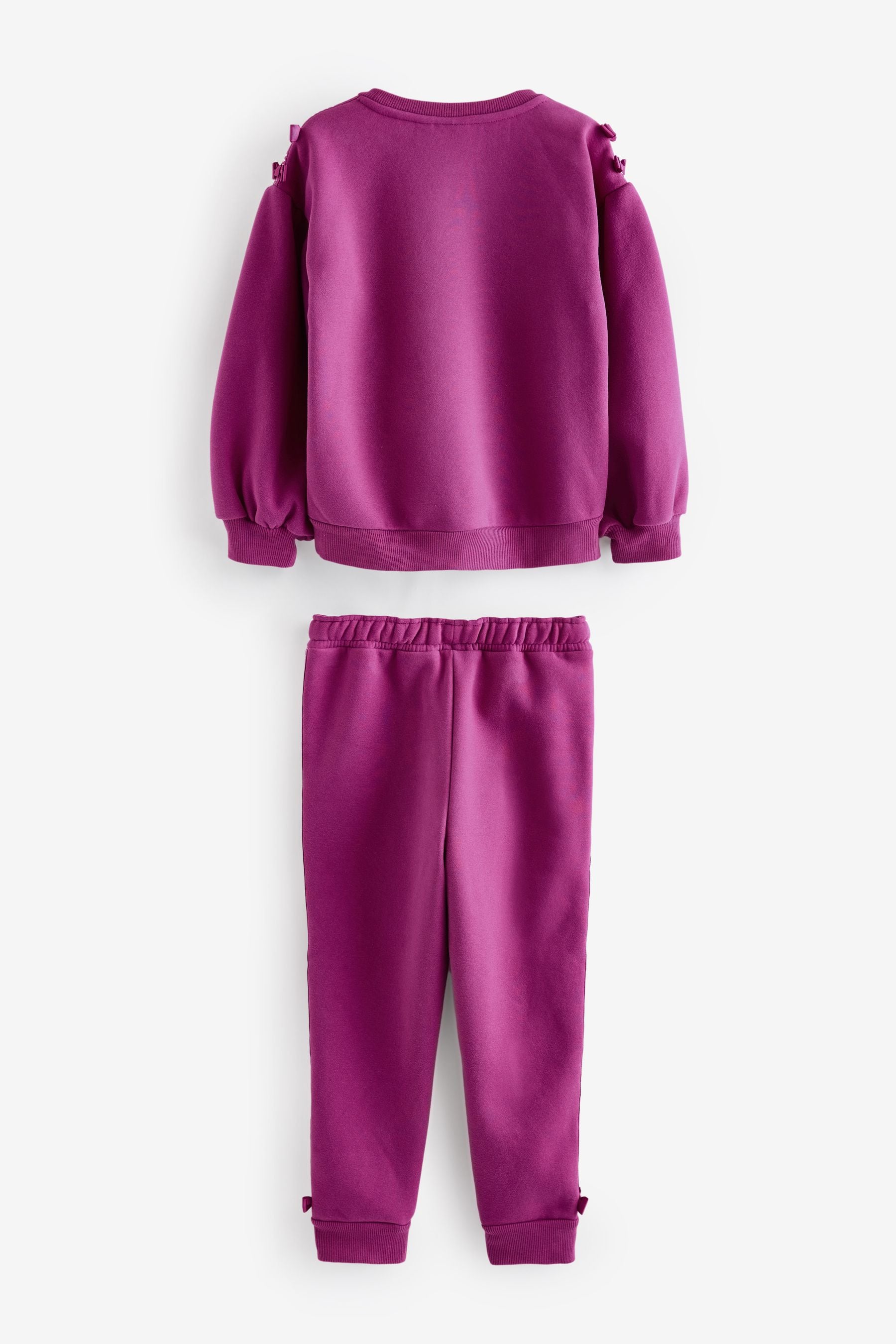 Plum Purple Baker by Ted Baker (12-18mths- 13yrs) Bow Sweater and Joggers Set