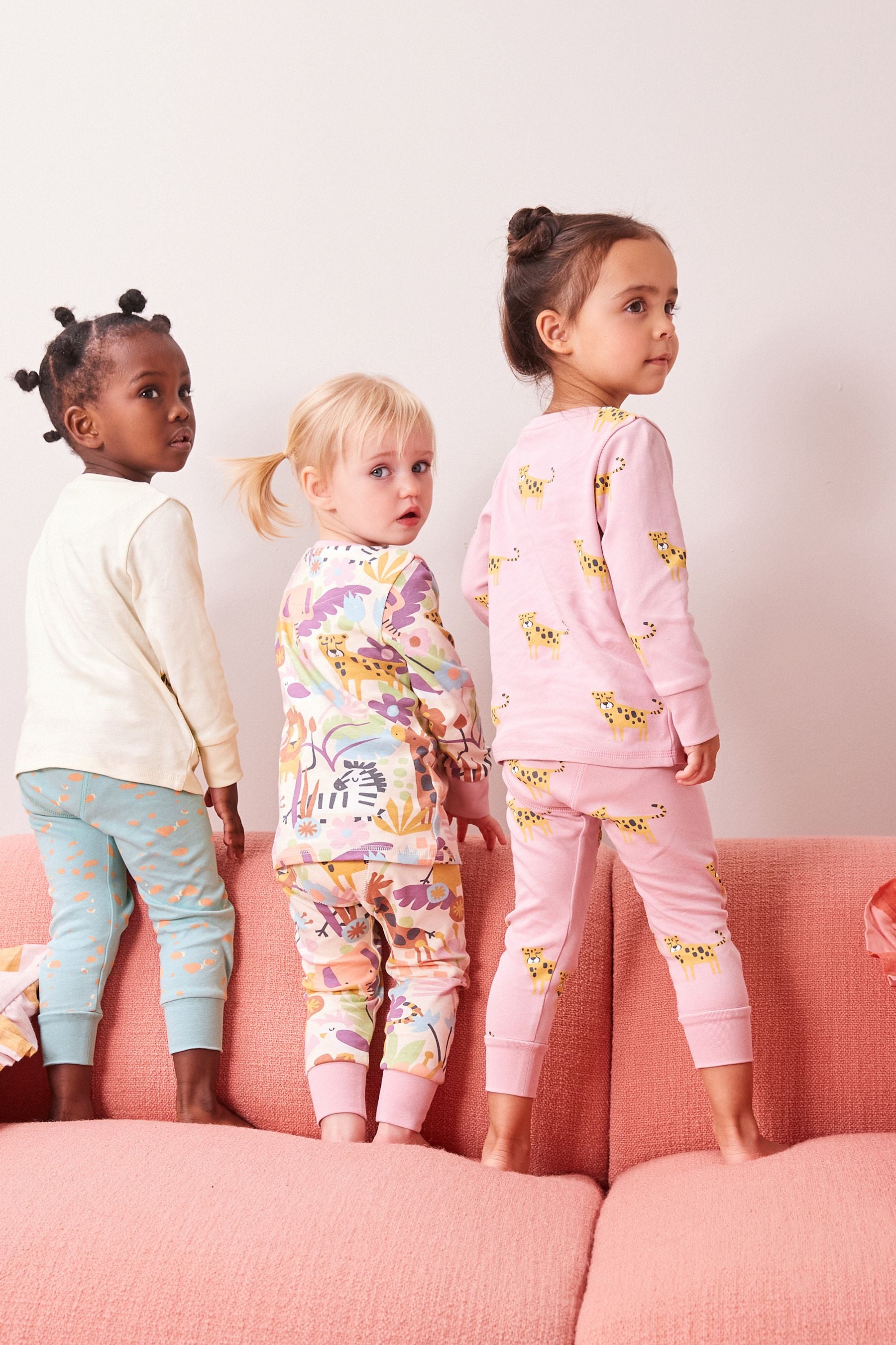 Multi Safari Animal Pyjamas 3 Pack (9mths-8yrs)