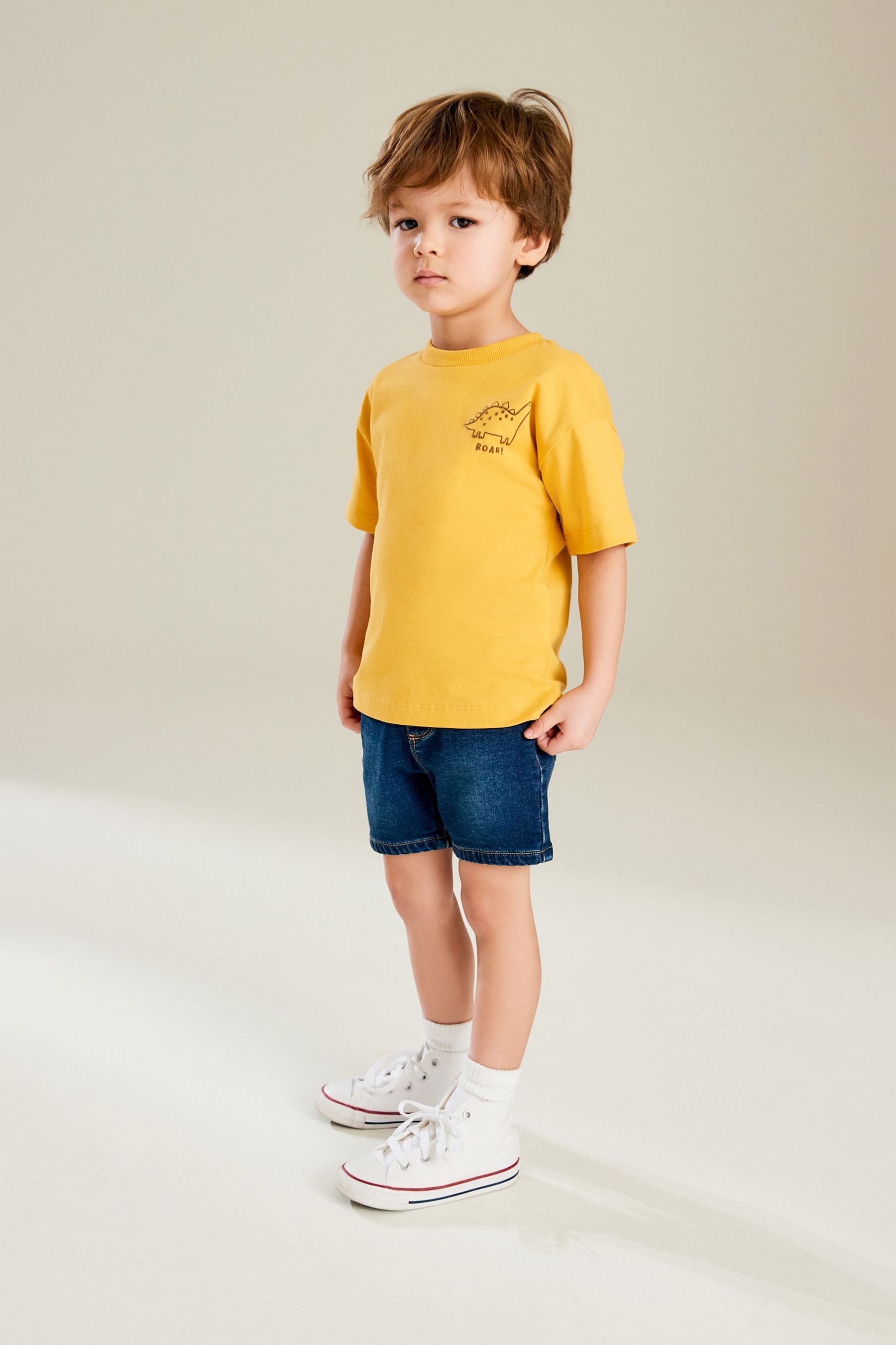 Dark Wash Jersey Denim Pull-On Shorts (3mths-7yrs)