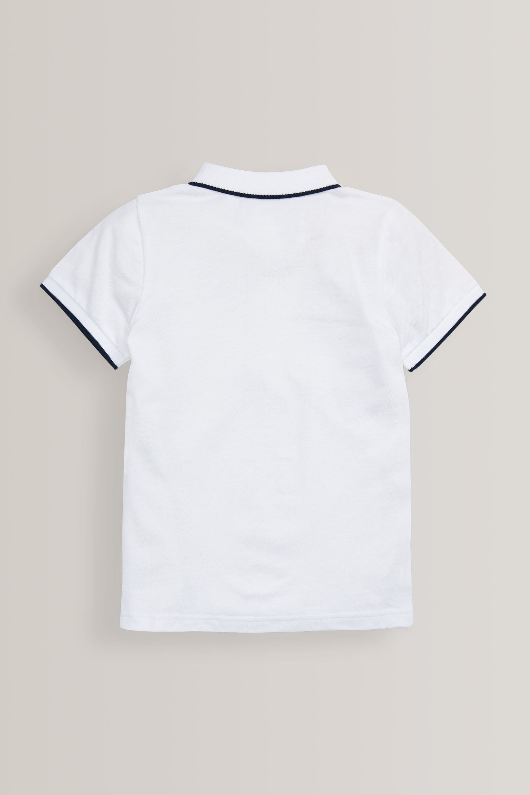 White Short Sleeve Polo Shirt (3-16yrs)